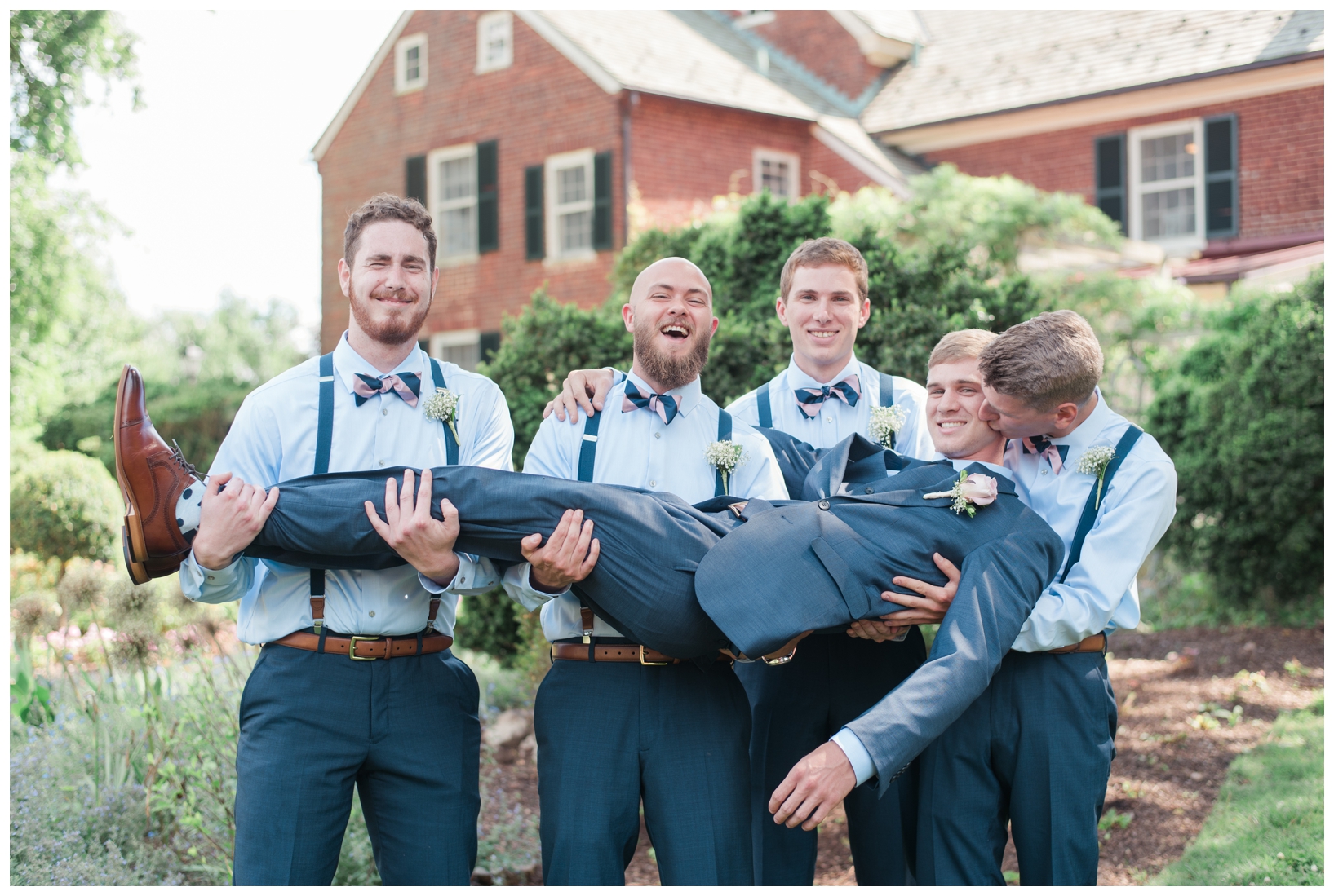 Woodlawn Manor outdoor blush pink summer wedding in Maryland by Megan Bennett Photography