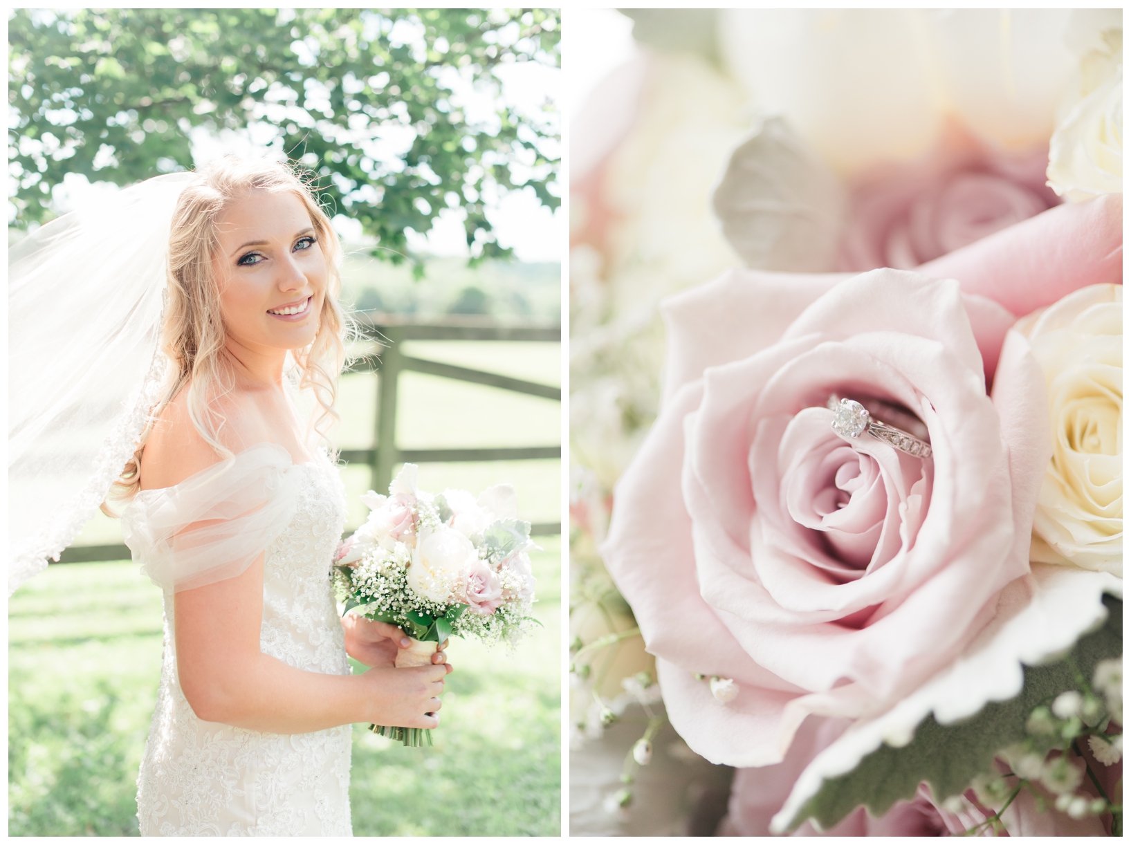 Woodlawn Manor outdoor blush pink summer wedding in Maryland by Megan Bennett Photography
