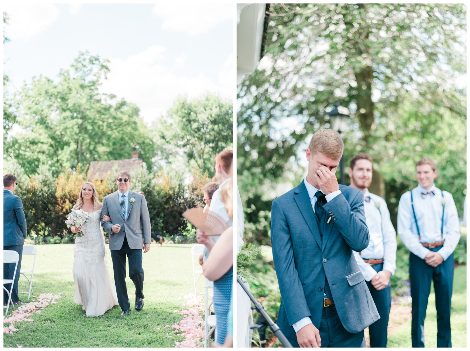 Woodlawn Manor outdoor blush pink summer wedding in Maryland by Megan Bennett Photography