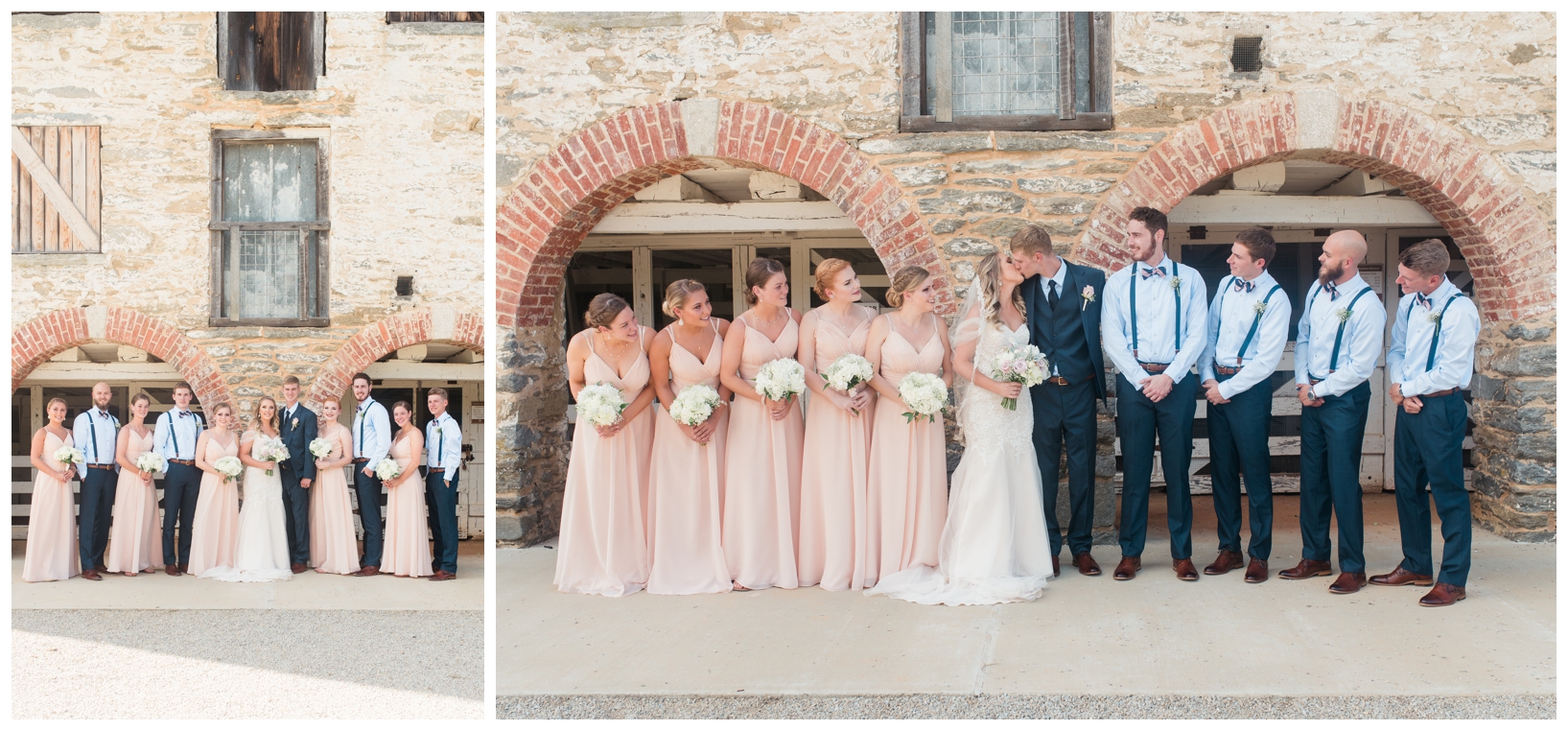 Woodlawn Manor outdoor blush pink summer wedding in Maryland by Megan Bennett Photography