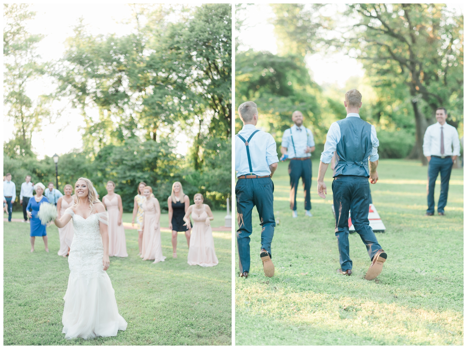 Woodlawn Manor outdoor blush pink summer wedding in Maryland by Megan Bennett Photography