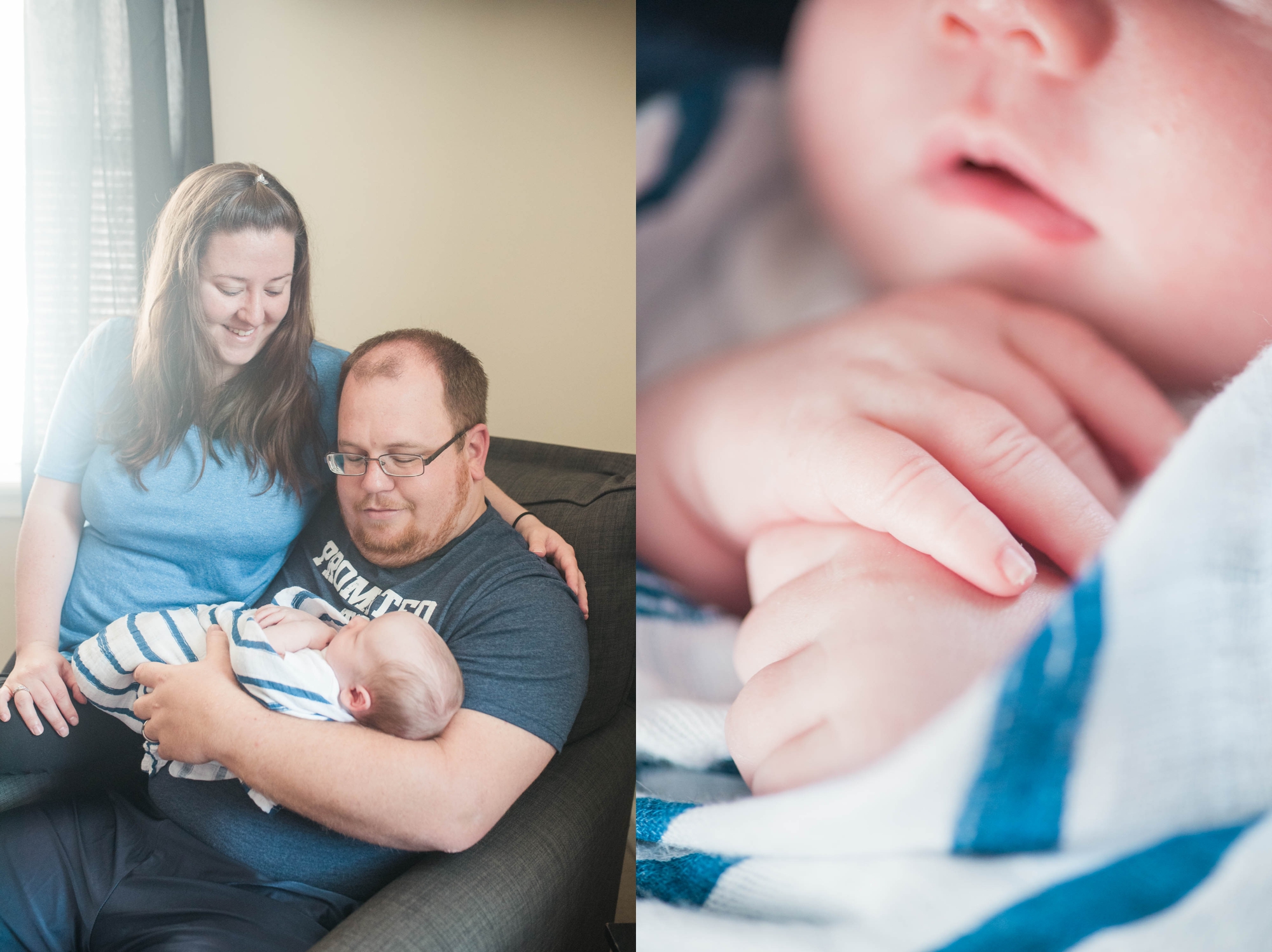 Baltimore Maryland Blue baby boy lifestyle newborn session by Megan Bennett Photography