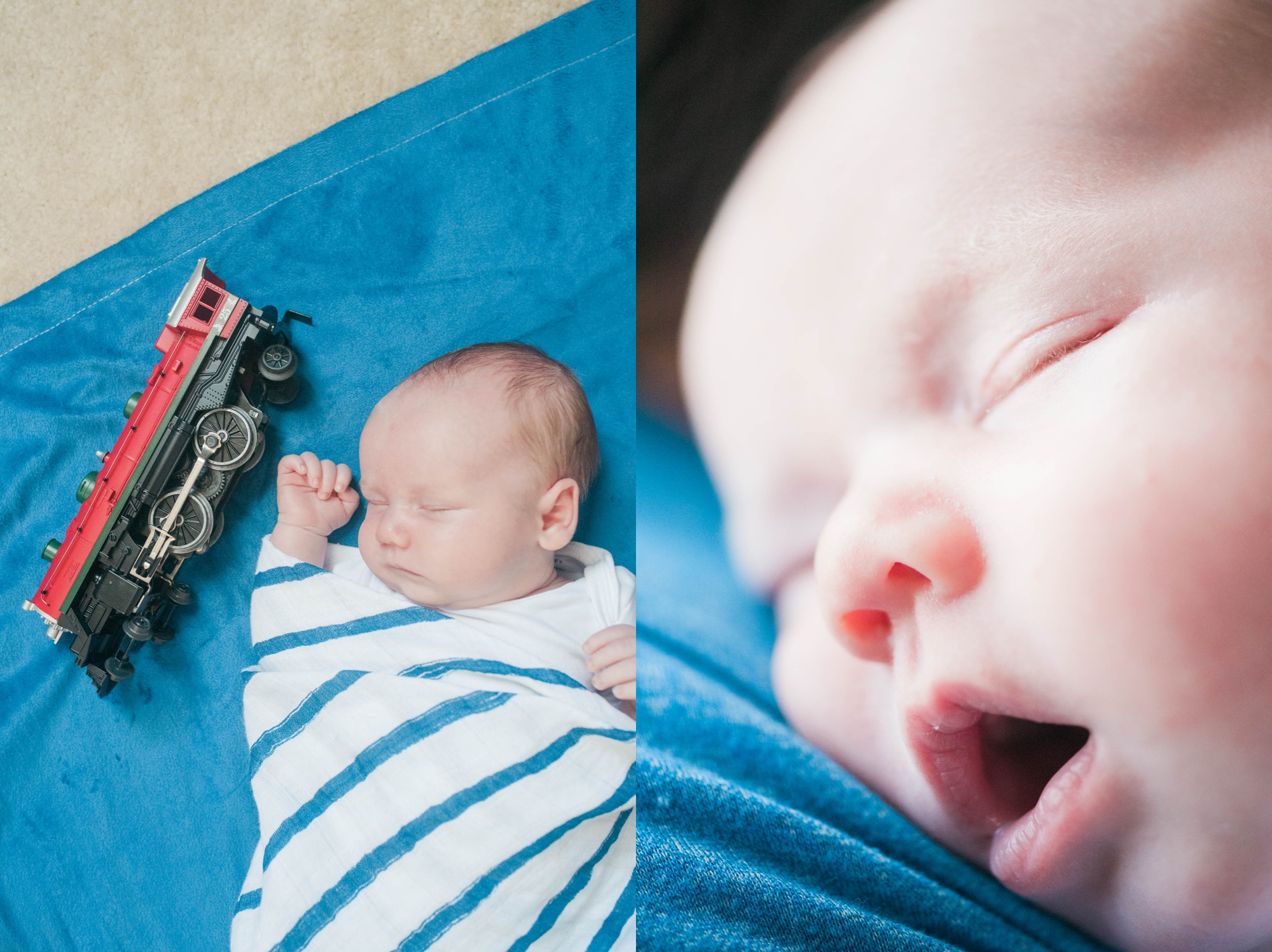 Baltimore Maryland Blue baby boy lifestyle newborn session by Megan Bennett Photography