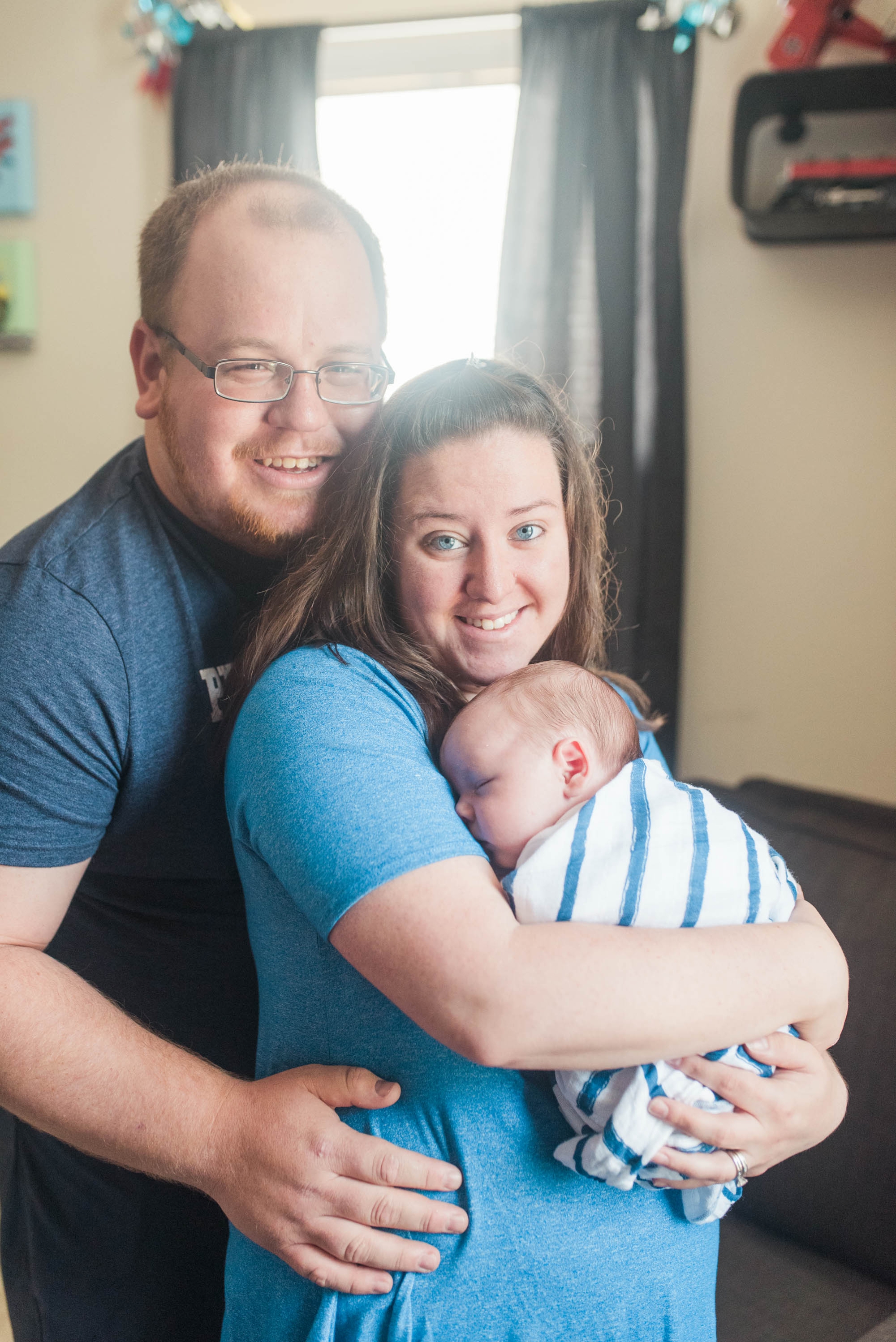 Baltimore Maryland Blue baby boy lifestyle newborn session by Megan Bennett Photography