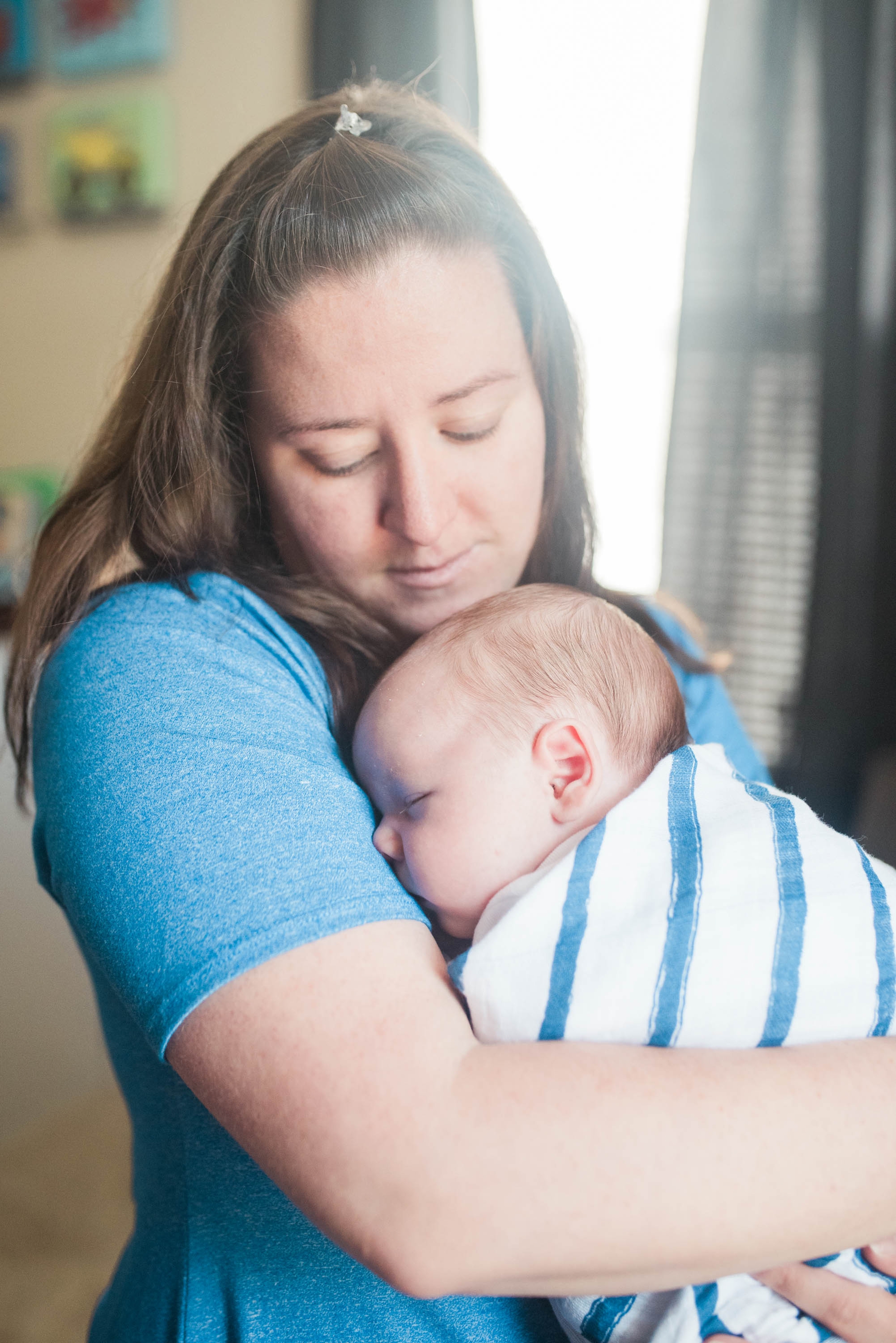 Baltimore Maryland Blue baby boy lifestyle newborn session by Megan Bennett Photography