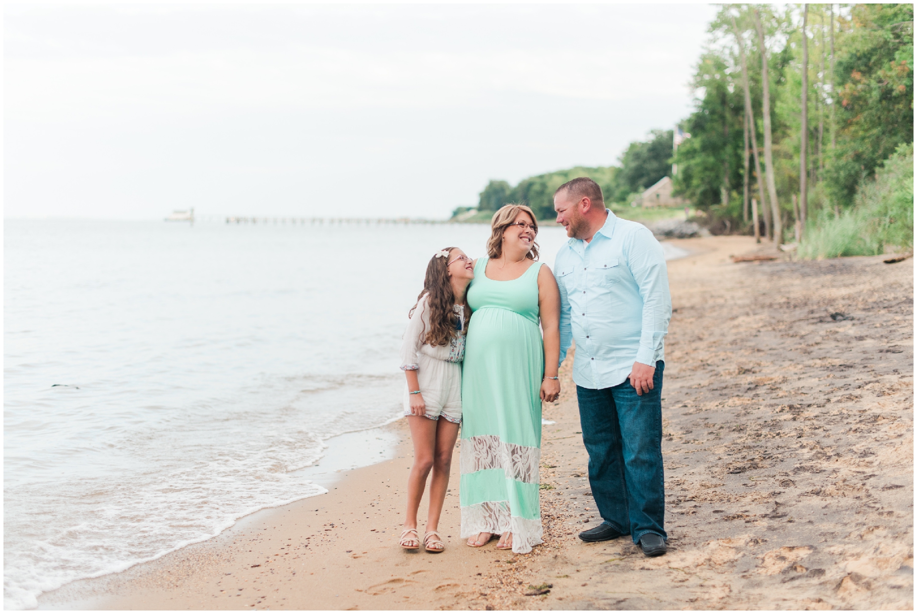A sweet mint and blue family maternity photo by Maryland Photographer Megan Bennett Photography