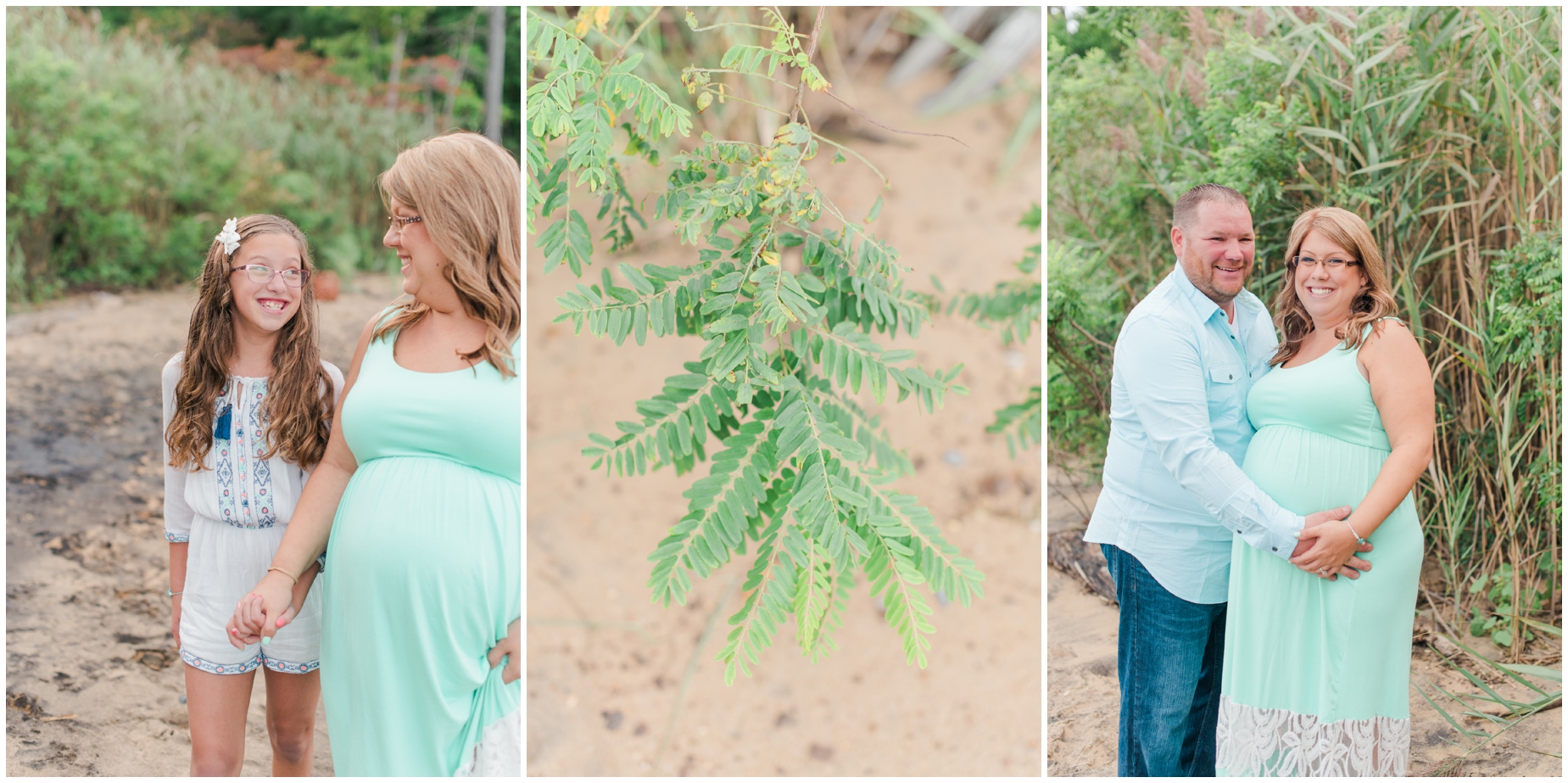 A sweet mint and blue family maternity photo by Maryland Photographer Megan Bennett Photography