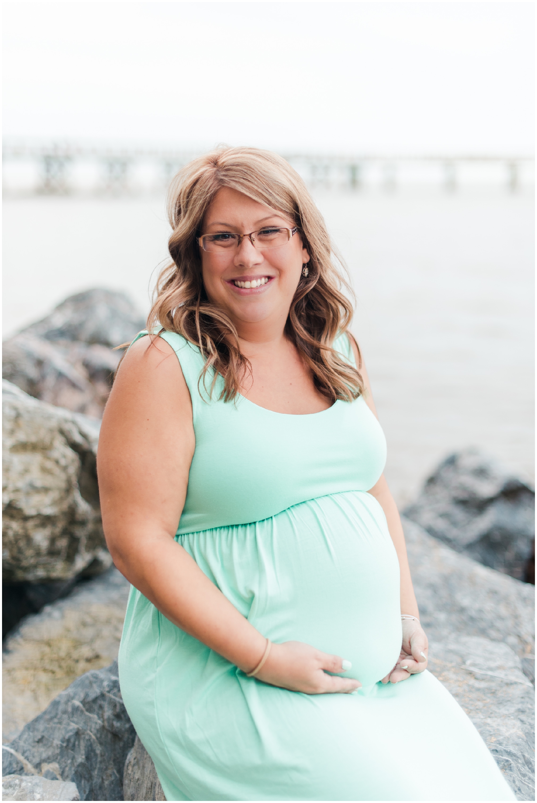 A sweet mint and blue family maternity photo by Maryland Photographer Megan Bennett Photography