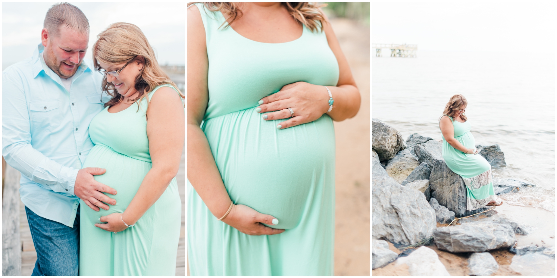 A sweet mint and blue family maternity photo by Maryland Photographer Megan Bennett Photography