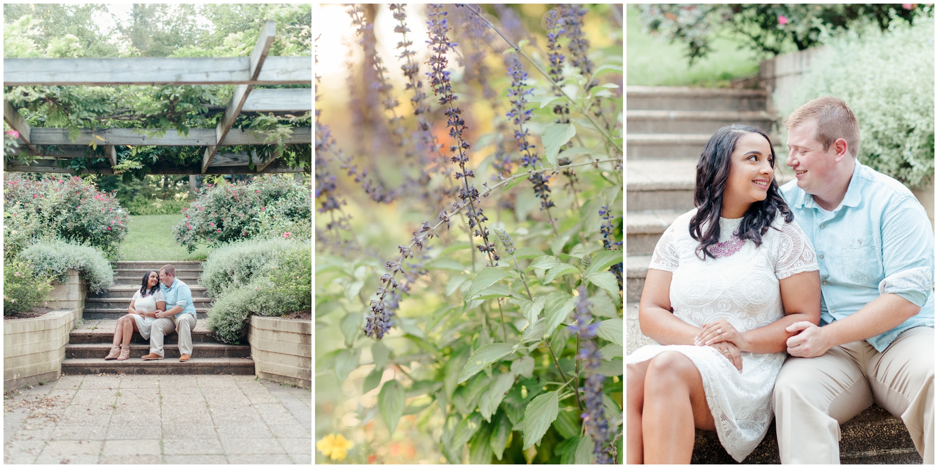 An intimate garden inspired engagement photo by Maryland Photographer Megan Bennett Photography