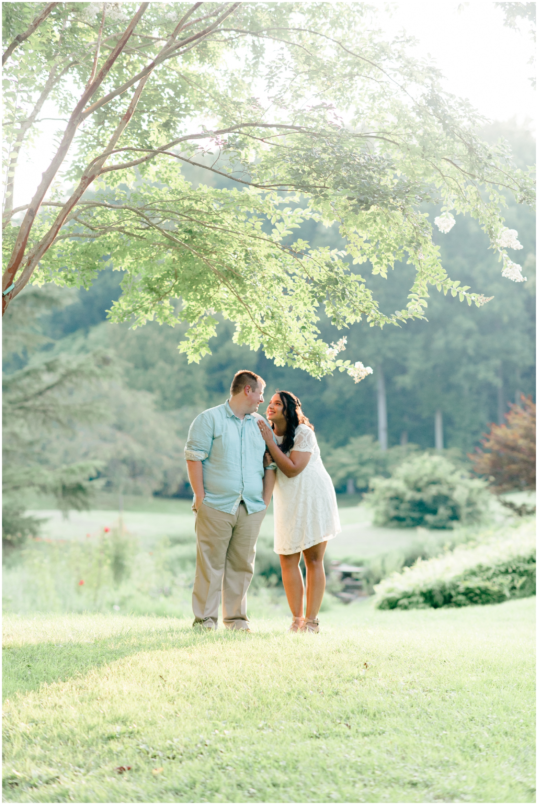An intimate garden inspired engagement photo by Maryland Photographer Megan Bennett Photography