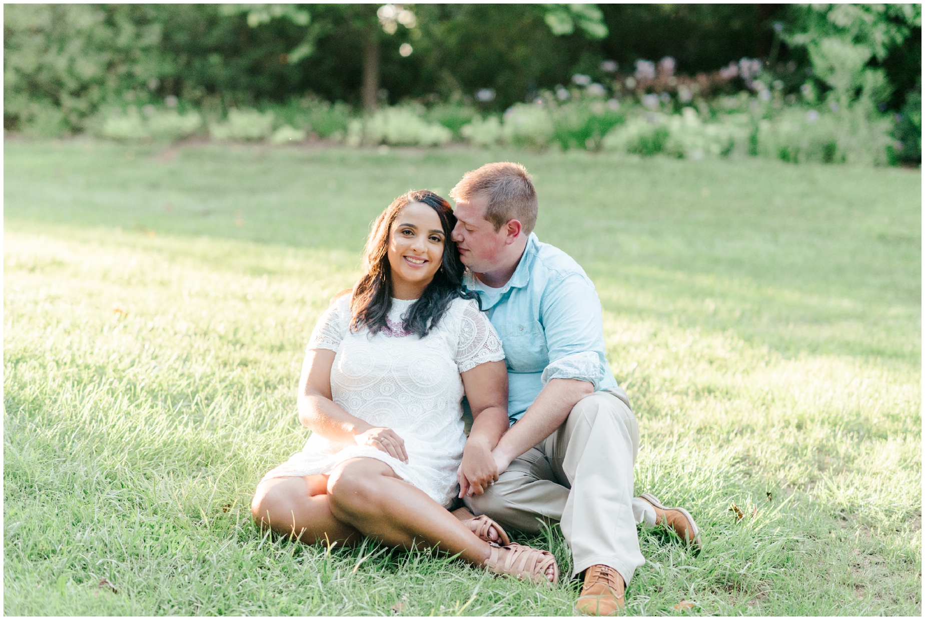 An intimate garden inspired engagement photo by Maryland Photographer Megan Bennett Photography