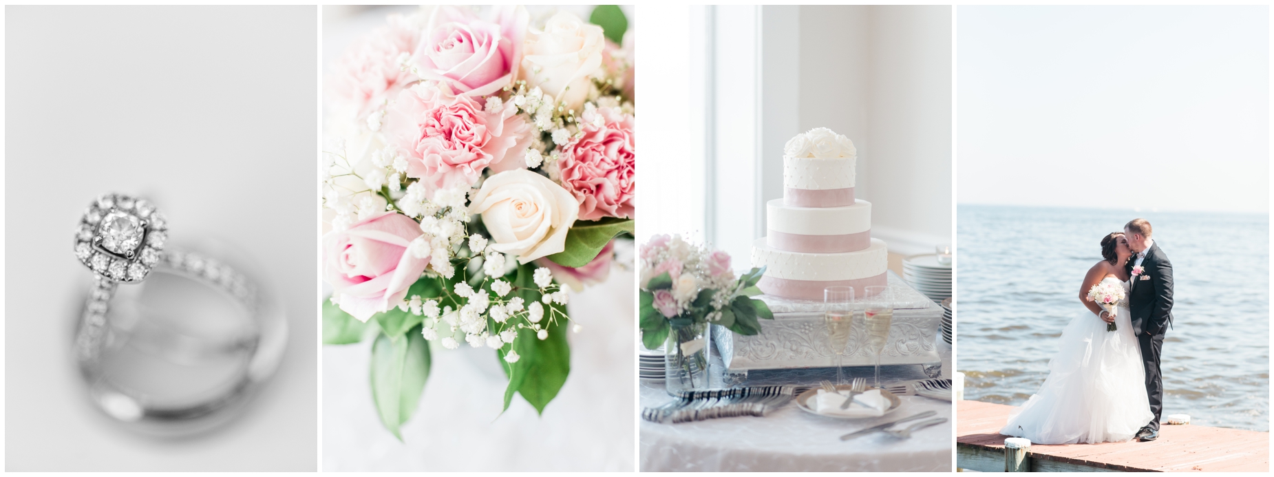 A pink and tan coastal wedding at Celebrations at the Bay by Maryland Wedding Photographer Megan Bennett Photography