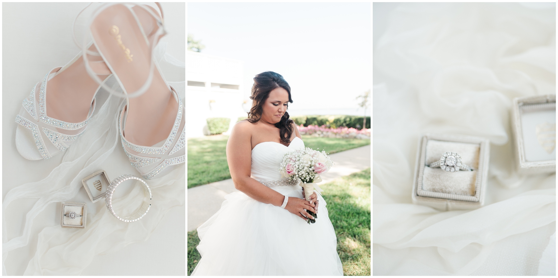 A pink and tan coastal wedding at Celebrations at the Bay by Maryland Wedding Photographer Megan Bennett Photography