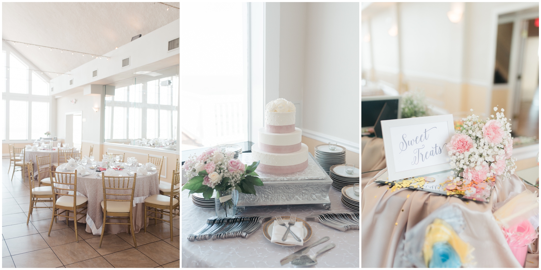 A pink and tan coastal wedding at Celebrations at the Bay by Maryland Wedding Photographer Megan Bennett Photography