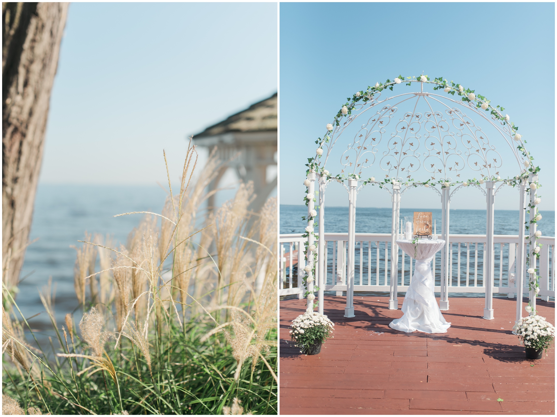 A pink and tan coastal wedding at Celebrations at the Bay by Maryland Wedding Photographer Megan Bennett Photography