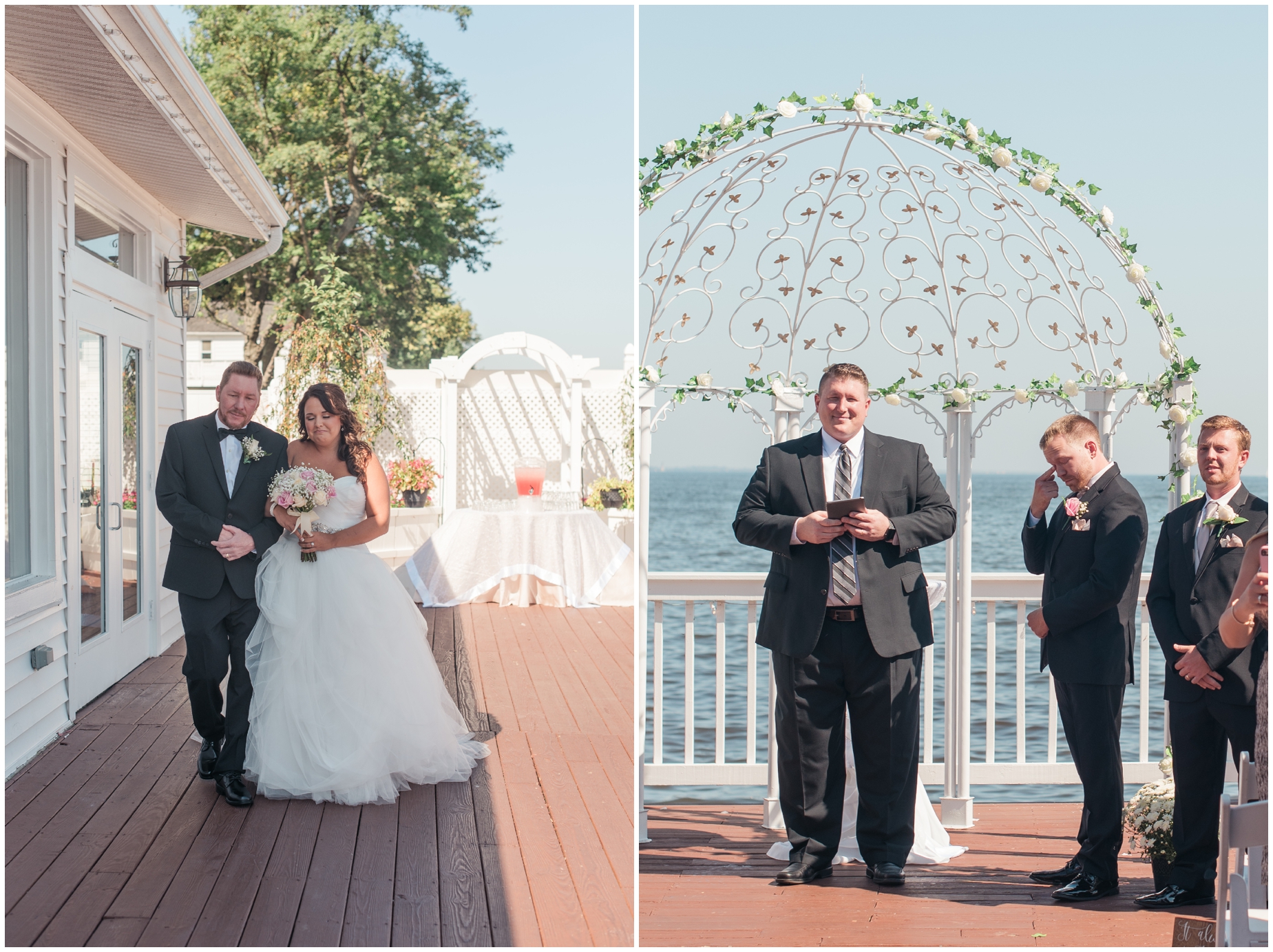 A pink and tan coastal wedding at Celebrations at the Bay by Maryland Wedding Photographer Megan Bennett Photography