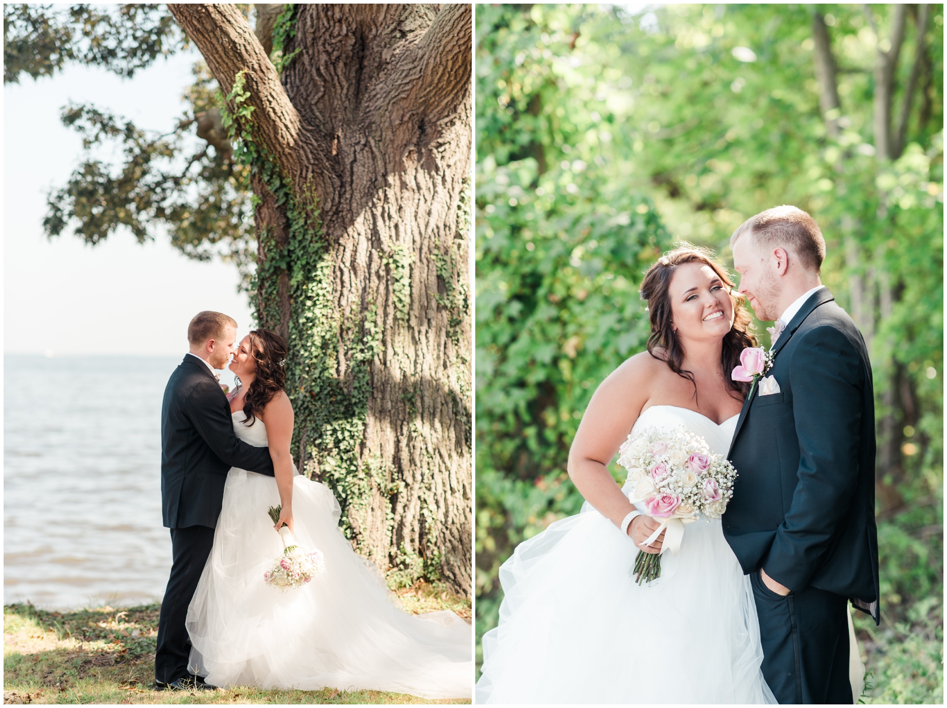 A pink and tan coastal wedding at Celebrations at the Bay by Maryland Wedding Photographer Megan Bennett Photography