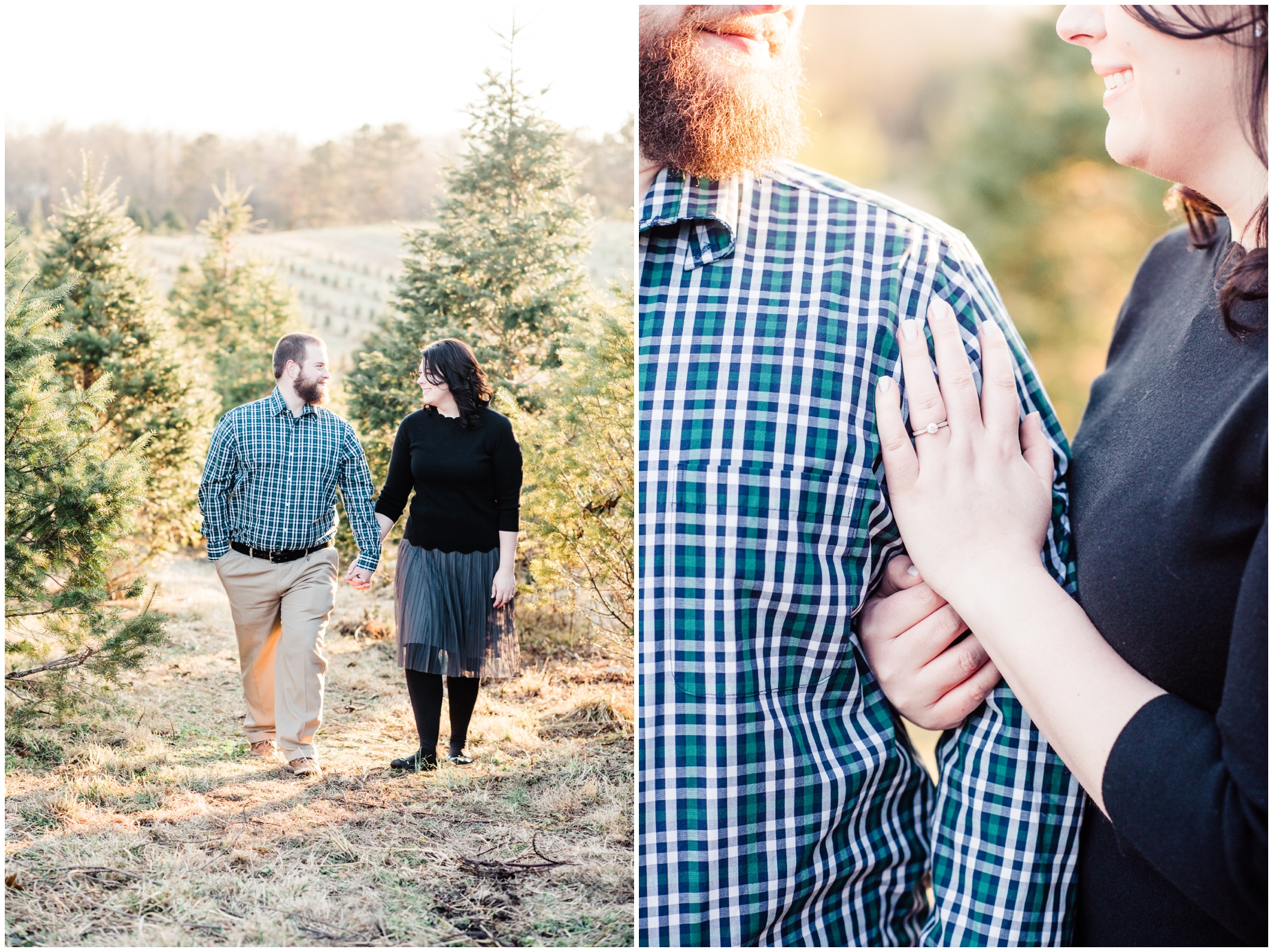 A Winter Christmas Tree Farm Engagement by Maryland Photographer Megan Bennett Photography