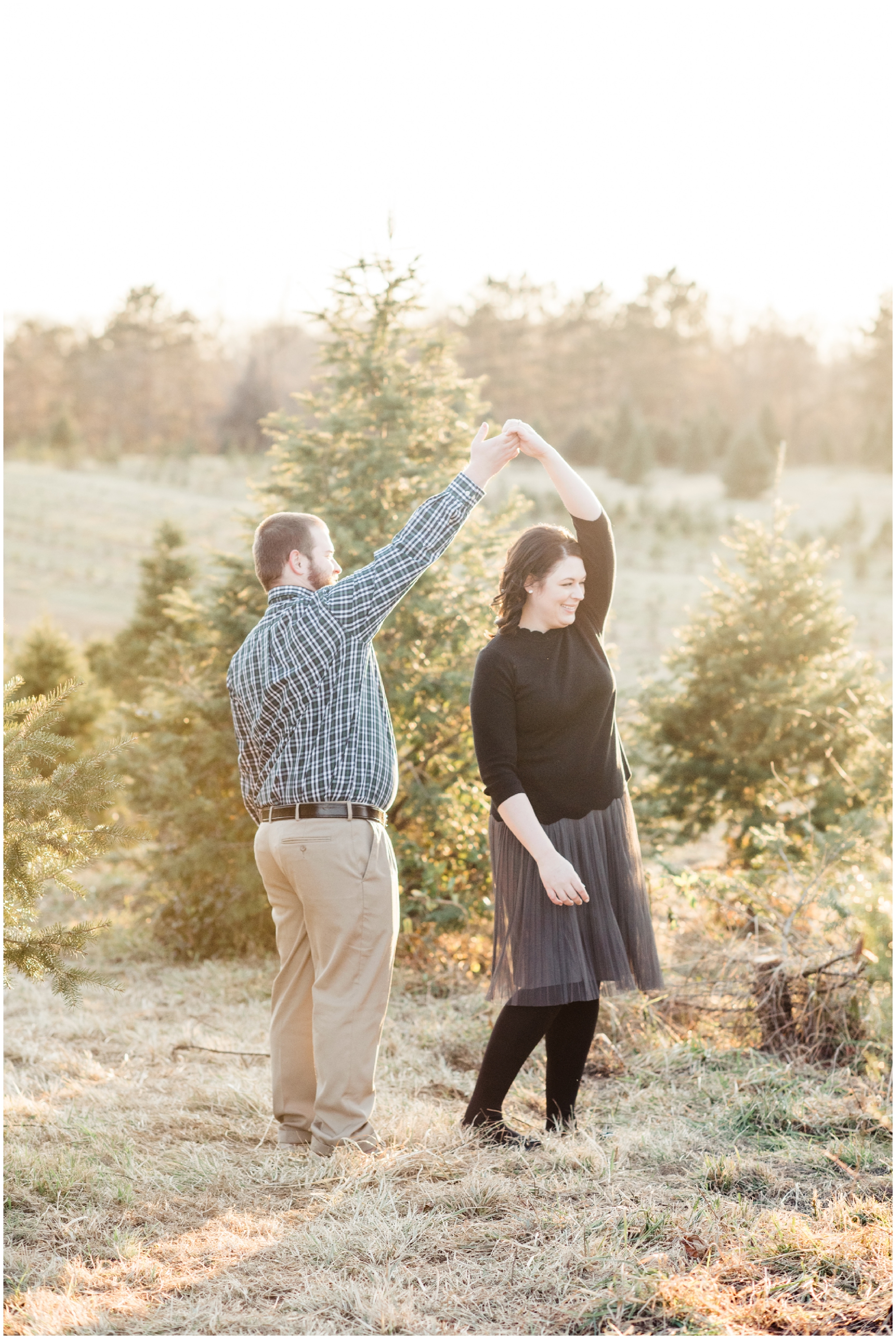 A Winter Christmas Tree Farm Engagement by Maryland Photographer Megan Bennett Photography