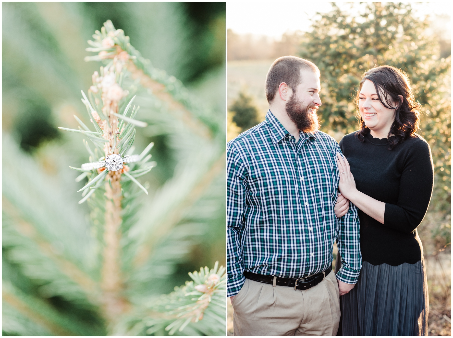 A Winter Christmas Tree Farm Engagement by Maryland Photographer Megan Bennett Photography