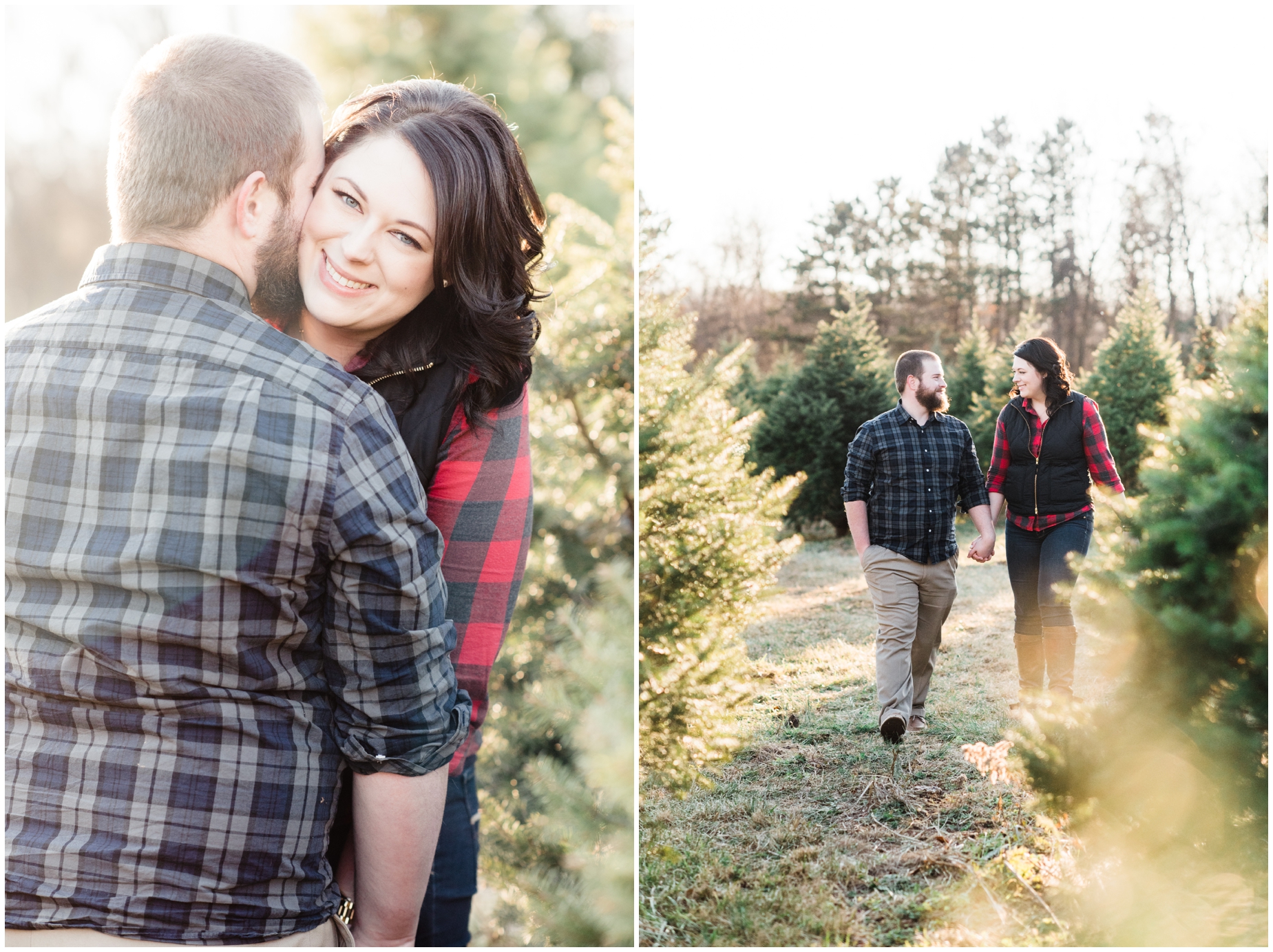 A Winter Christmas Tree Farm Engagement by Maryland Photographer Megan Bennett Photography