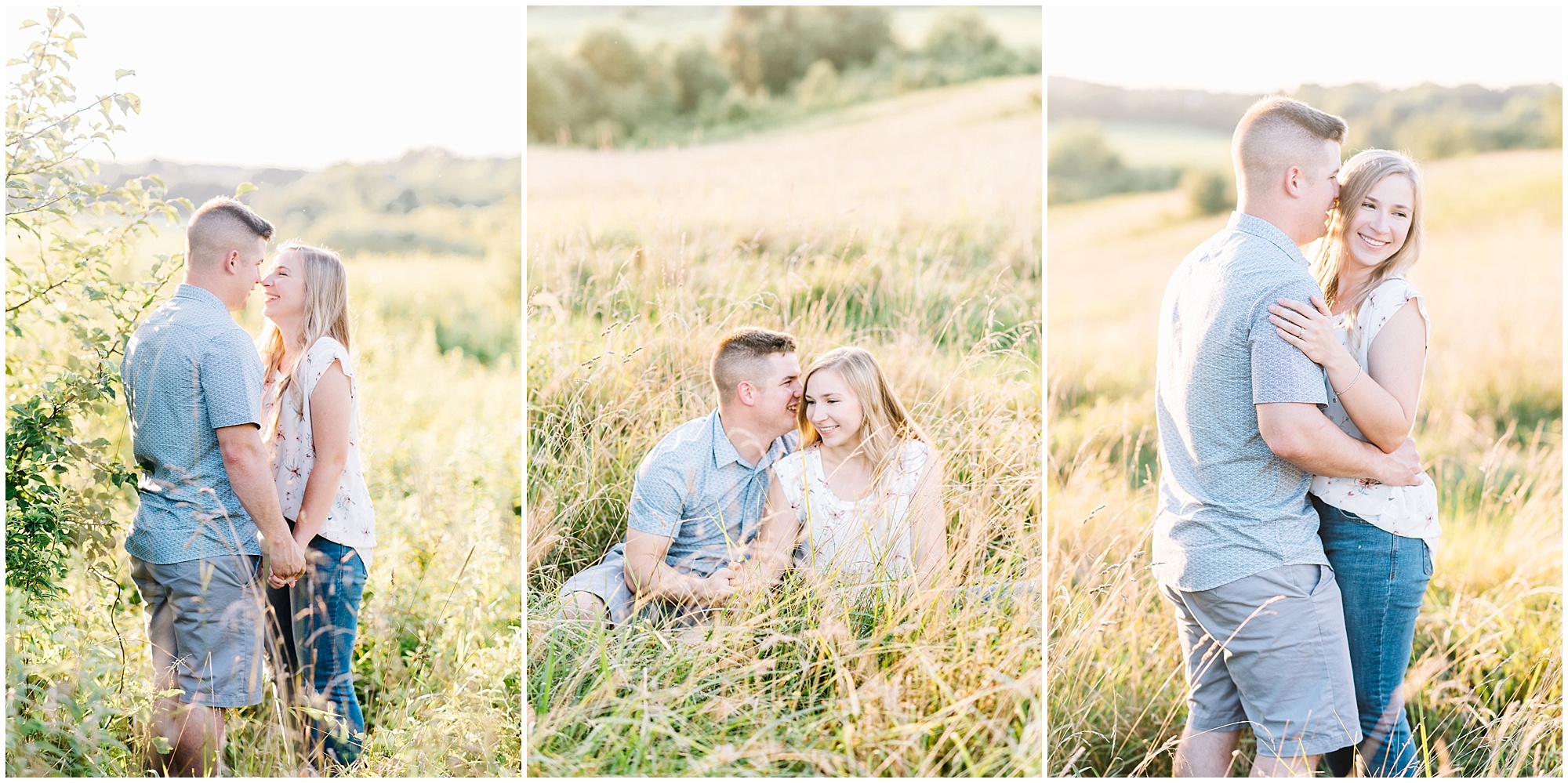 Summer Couple Portraits in a Farm Field at the Howard County Conservancy by Maryland Photographer Megan Bennett Photography