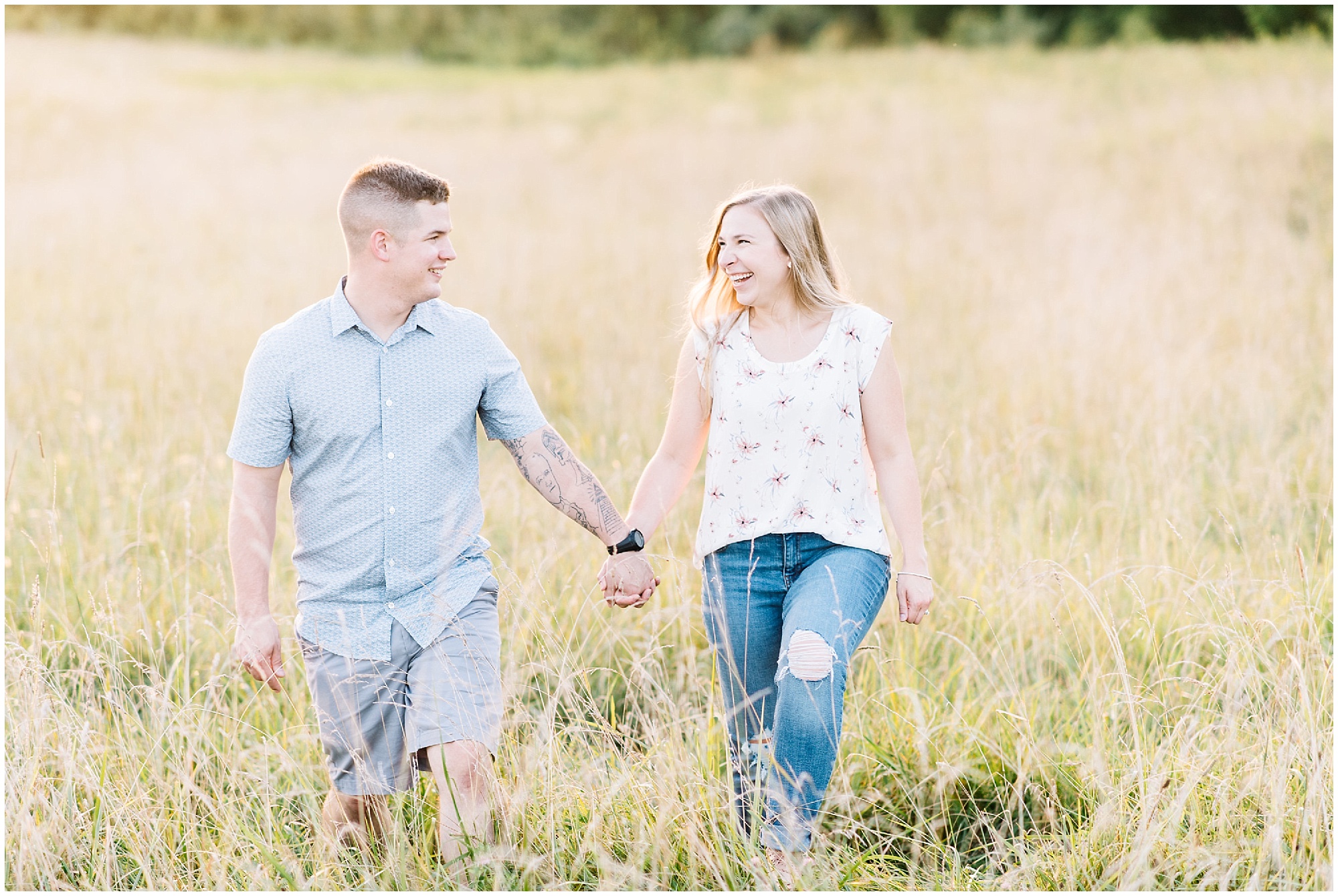 Summer Couple Portraits in a Farm Field at the Howard County Conservancy by Maryland Photographer Megan Bennett Photography