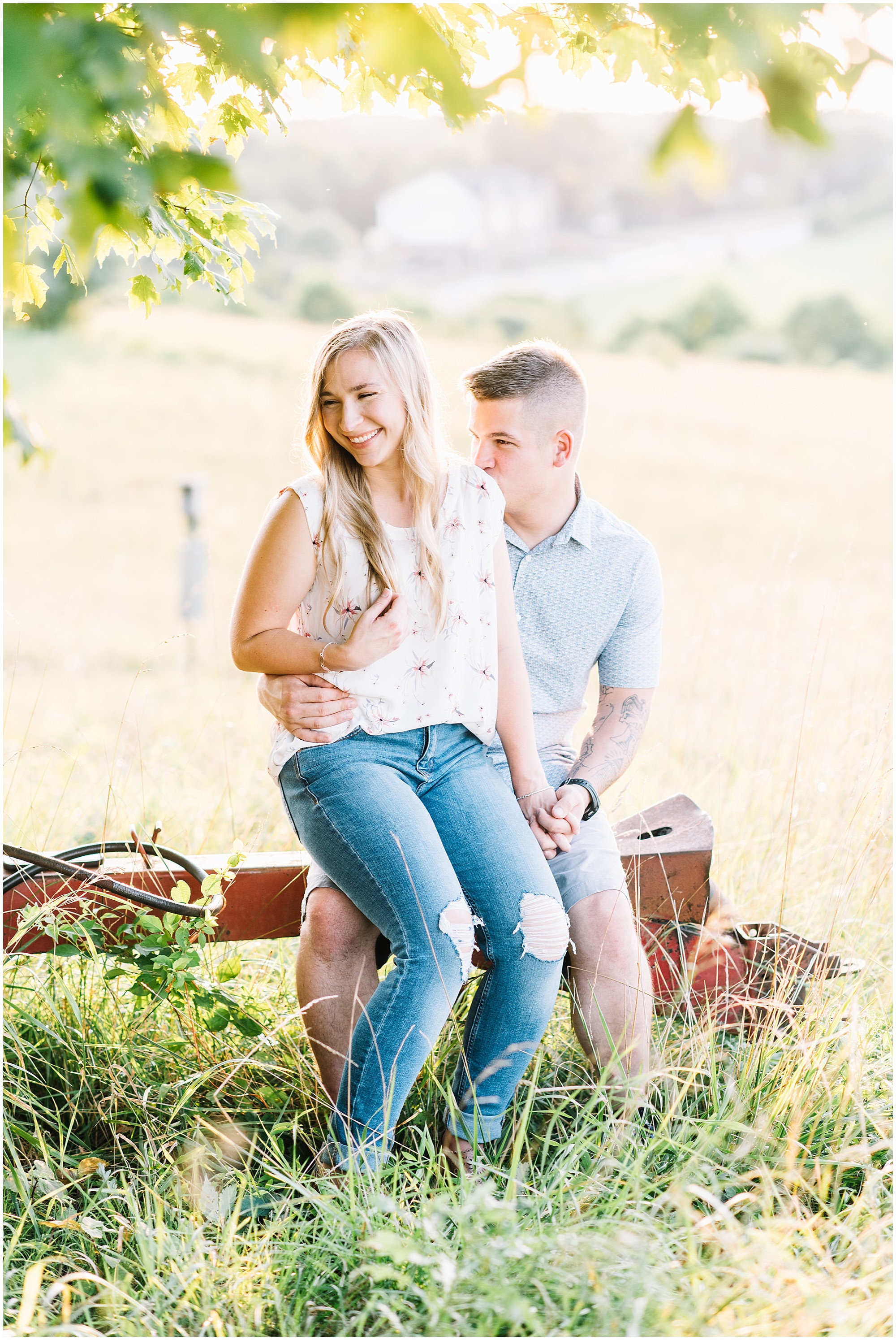 Summer Couple Portraits in a Farm Field at the Howard County Conservancy by Maryland Photographer Megan Bennett Photography