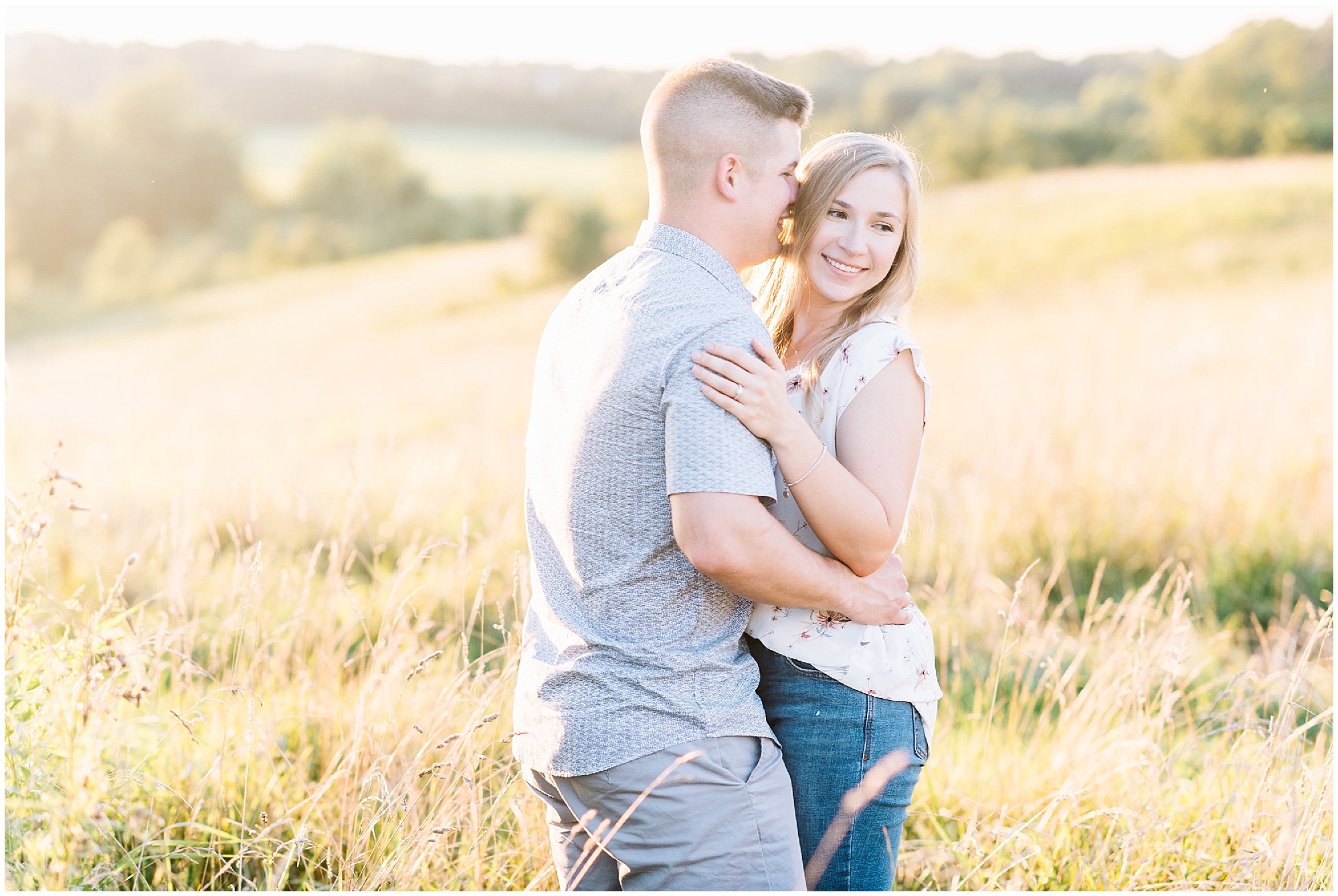 Summer Couple Portraits in a Farm Field at the Howard County Conservancy by Maryland Photographer Megan Bennett Photography