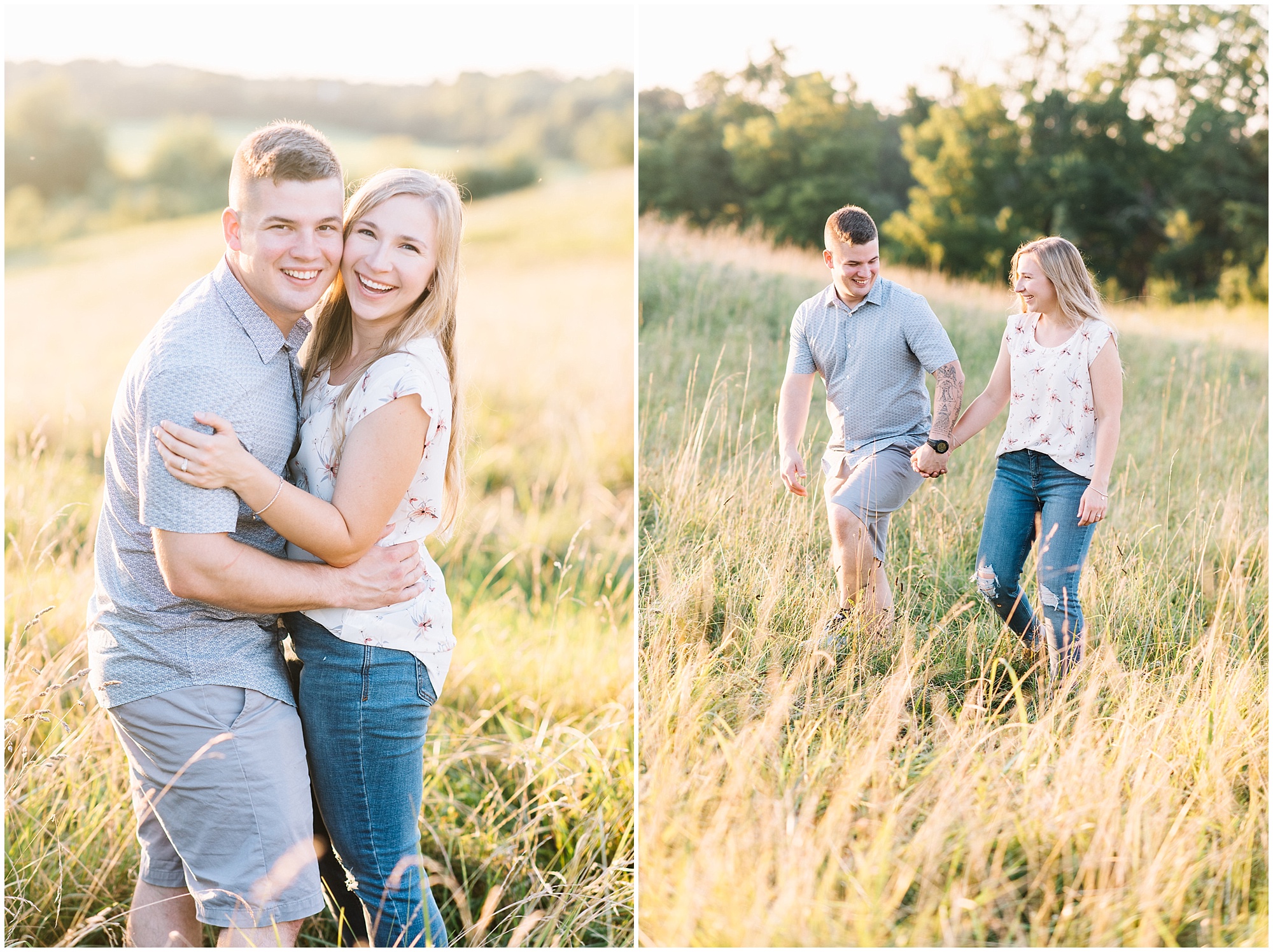 Summer Couple Portraits in a Farm Field at the Howard County Conservancy by Maryland Photographer Megan Bennett Photography