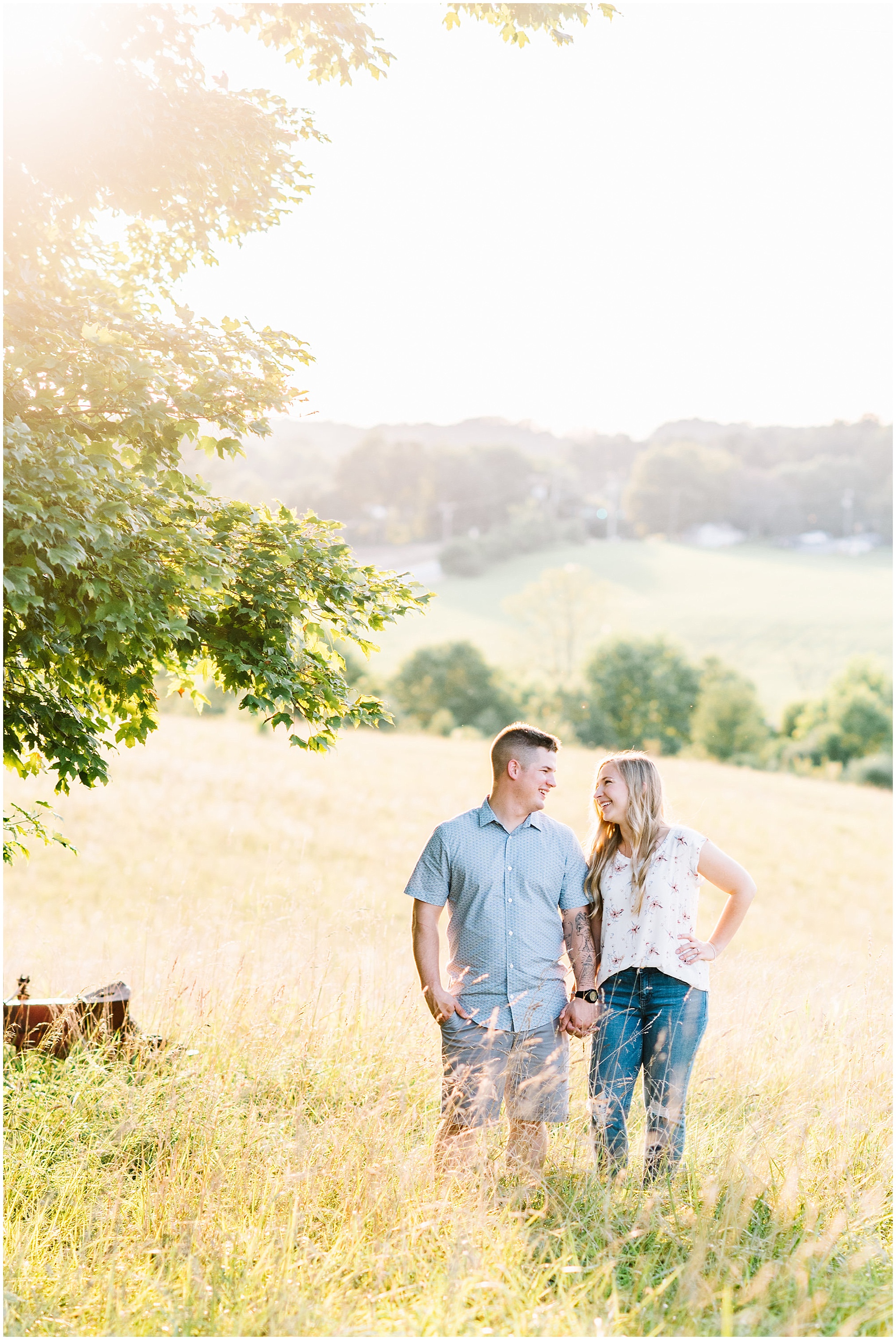 Summer Couple Portraits in a Farm Field at the Howard County Conservancy by Maryland Photographer Megan Bennett Photography