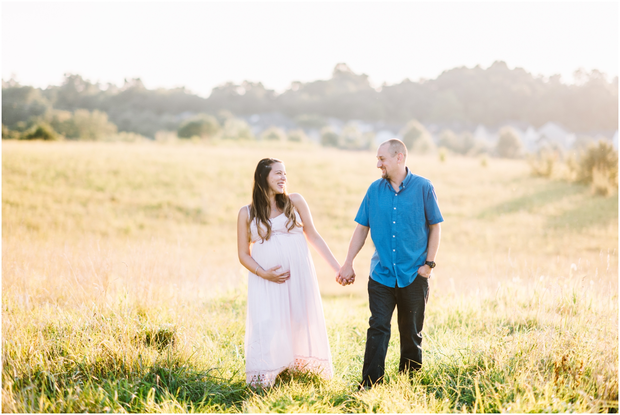 Summer Maternity Portraits at the Howard County Conservancy featuring New Parents by Maryland Photographer Megan Bennett Photography