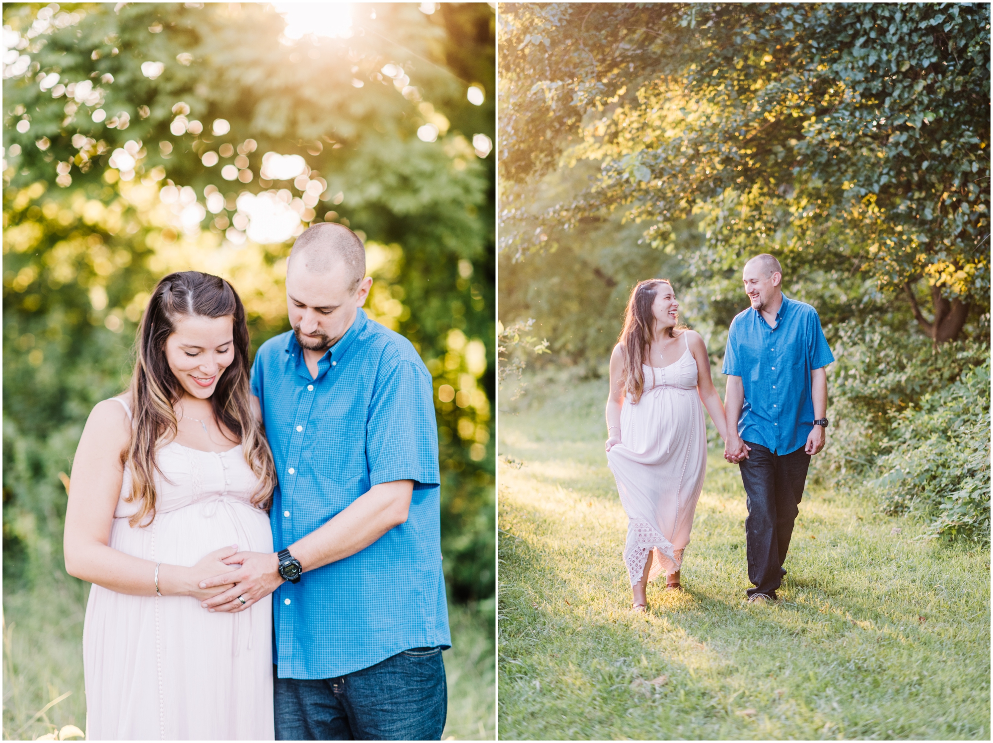 Summer Maternity Portraits at the Howard County Conservancy featuring New Parents by Maryland Photographer Megan Bennett Photography