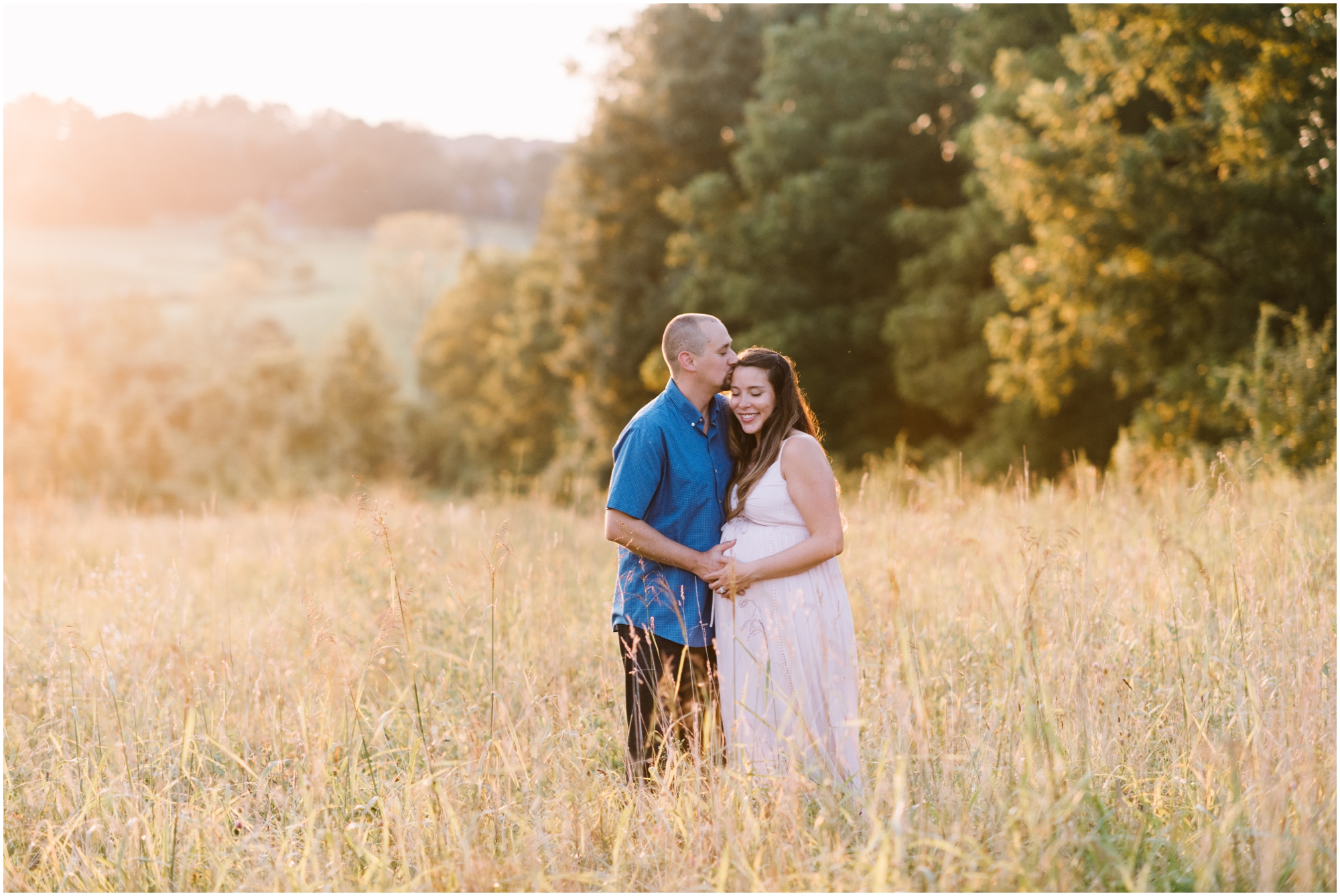 Summer Maternity Portraits at the Howard County Conservancy featuring New Parents by Maryland Photographer Megan Bennett Photography