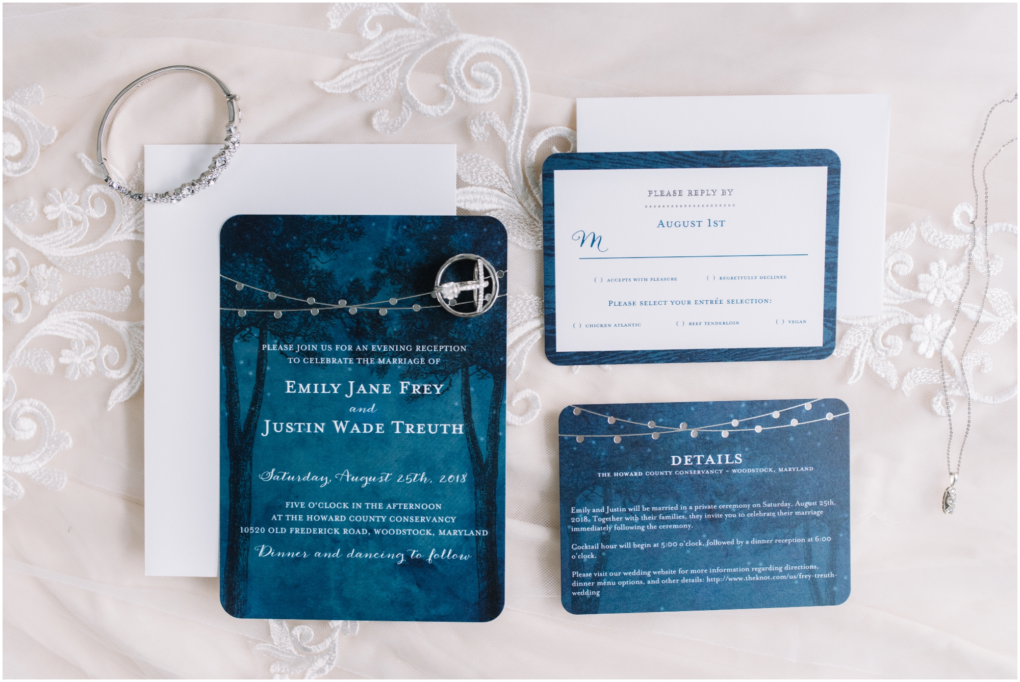 A Summer Wedding at Howard County Conservancy Wedding with Navy bridesmaid dresses and Bright Flowers by Maryland Photographer Megan Bennett Photography