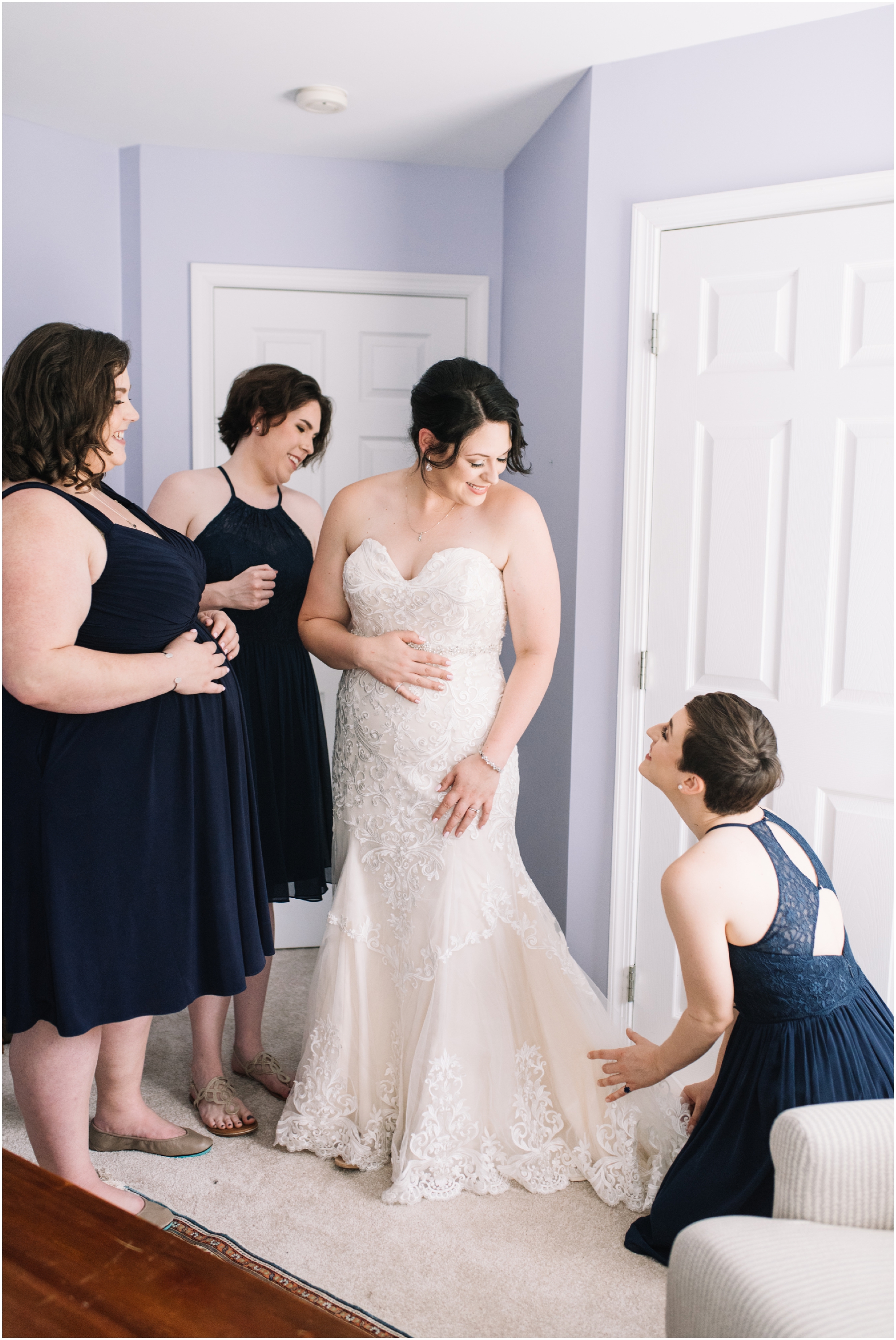 A Summer Wedding at Howard County Conservancy Wedding with Navy bridesmaid dresses and Bright Flowers by Maryland Photographer Megan Bennett Photography