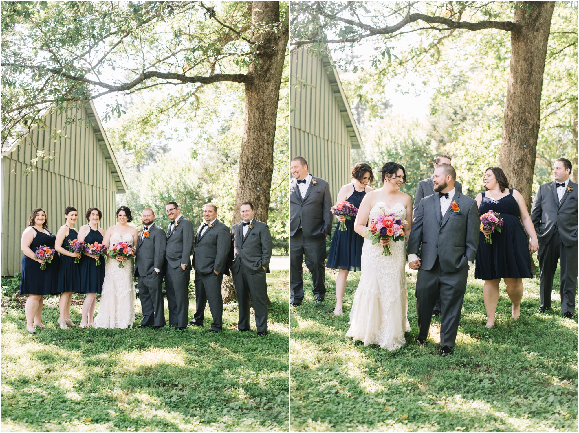 A Summer Wedding at Howard County Conservancy Wedding with Navy bridesmaid dresses and Bright Flowers by Maryland Photographer Megan Bennett Photography