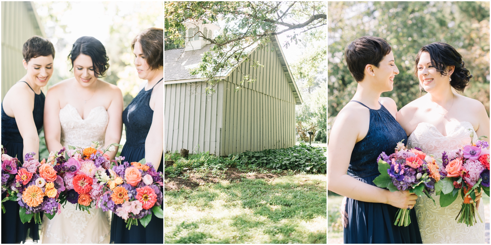 A Summer Wedding at Howard County Conservancy Wedding with Navy bridesmaid dresses and Bright Flowers by Maryland Photographer Megan Bennett Photography