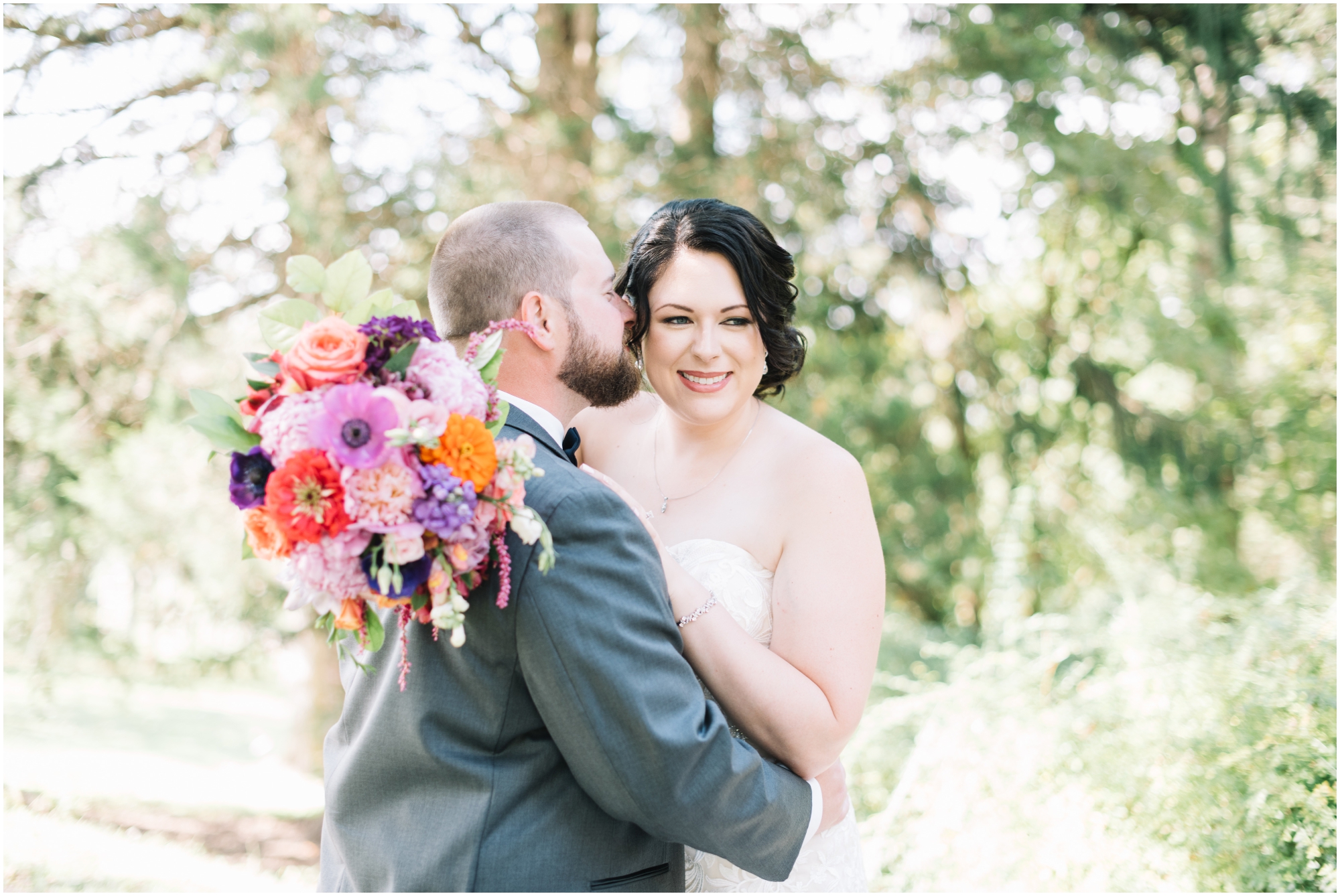 A Summer Wedding at Howard County Conservancy Wedding with Navy bridesmaid dresses and Bright Flowers by Maryland Photographer Megan Bennett Photography