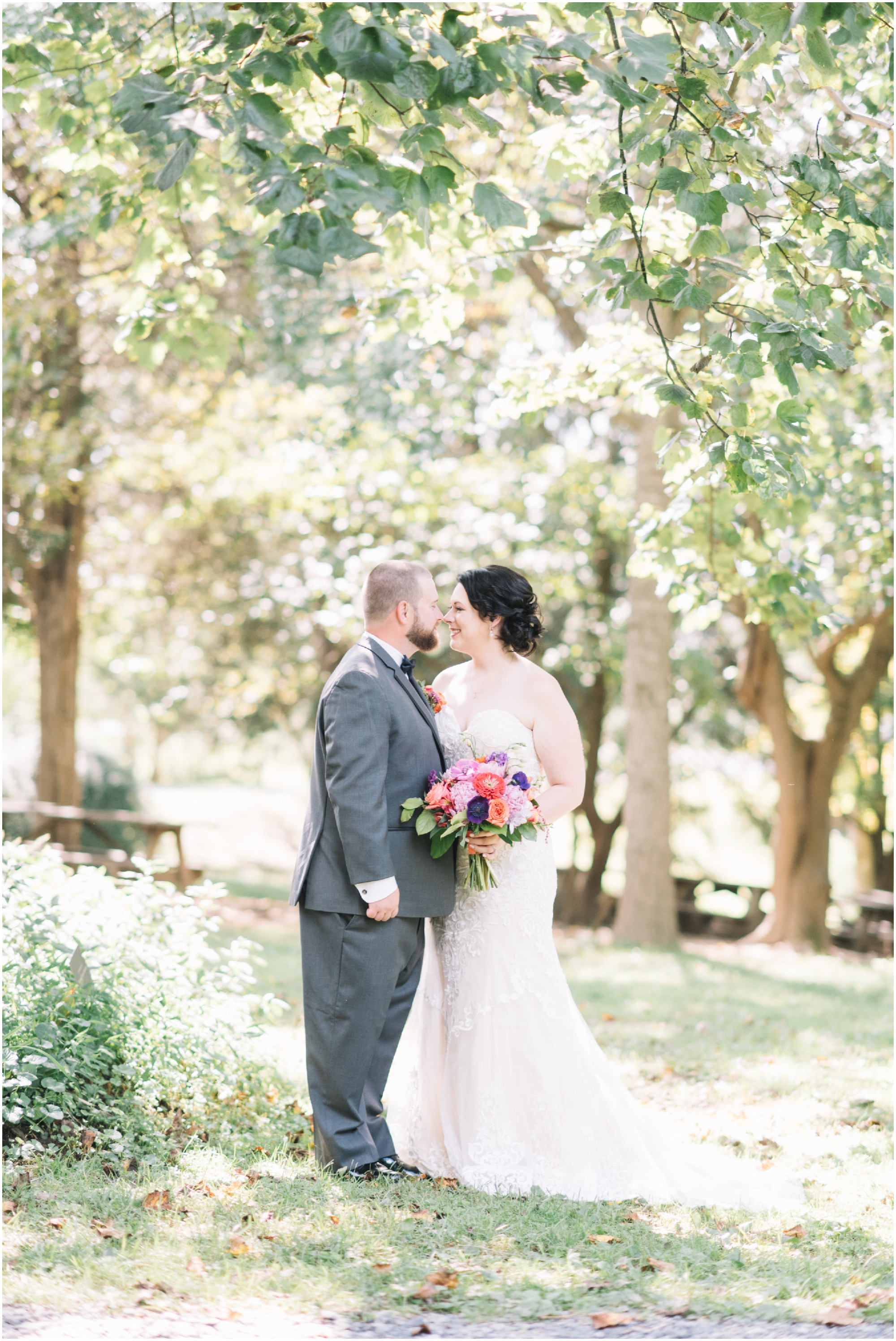 A Summer Wedding at Howard County Conservancy Wedding with Navy bridesmaid dresses and Bright Flowers by Maryland Photographer Megan Bennett Photography