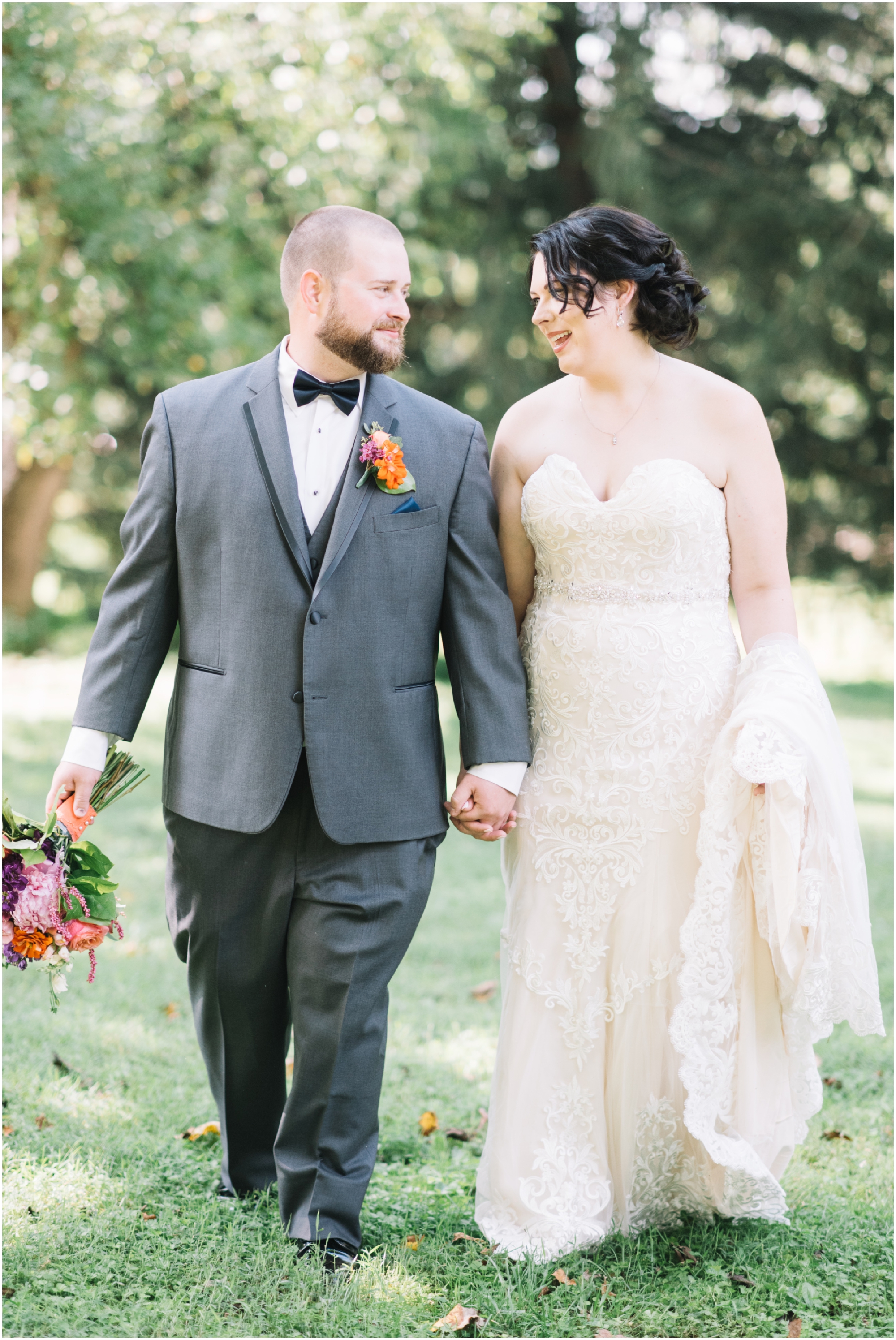 A Summer Wedding at Howard County Conservancy Wedding with Navy bridesmaid dresses and Bright Flowers by Maryland Photographer Megan Bennett Photography