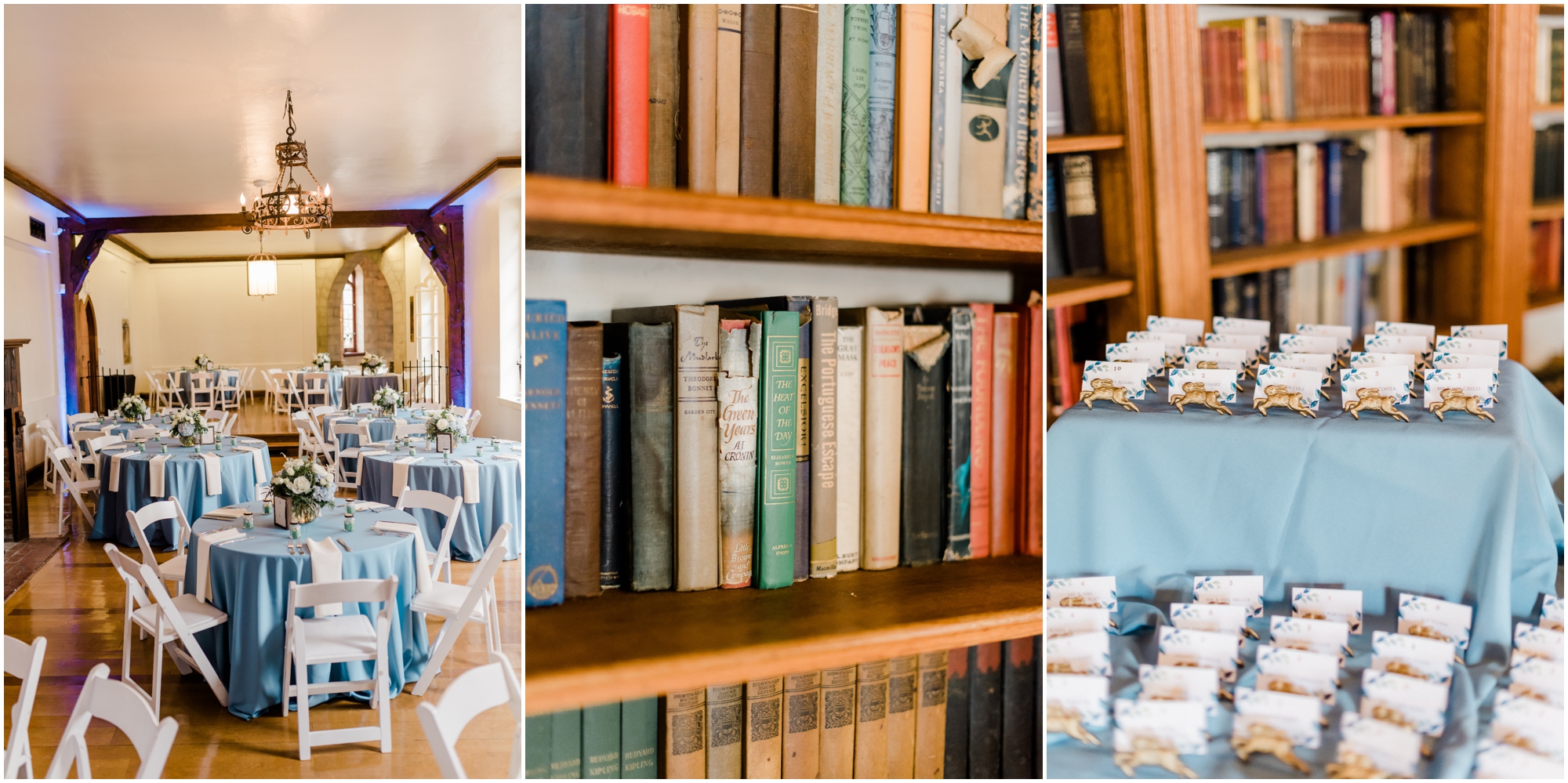 Unique place cards for Spring Wedding using Rabbit Doorknobs at Maryland Wedding Cloisters Castle by Megan Bennett Photography