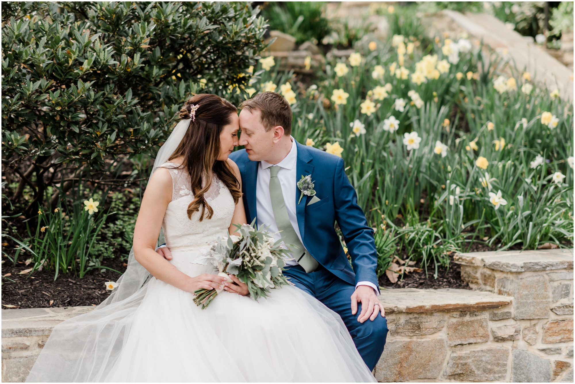 Romantic Bride and Groom Portraits Spring Maryland Wedding at Cloisters Castle by Maryland Wedding Photographer Megan Bennett Photography