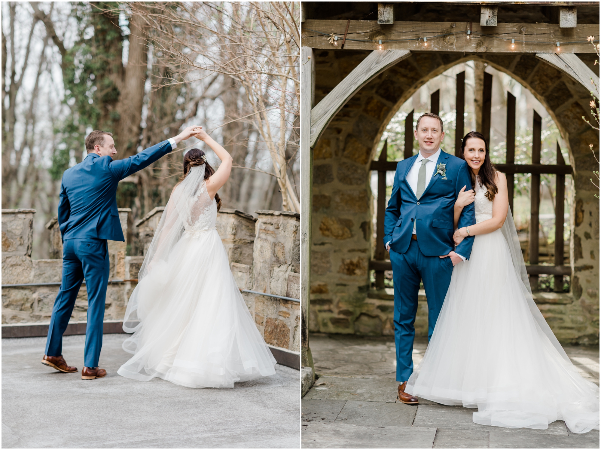 Romantic Bride and Groom Portraits Spring Maryland Wedding at Cloisters Castle by Maryland Wedding Photographer Megan Bennett Photography