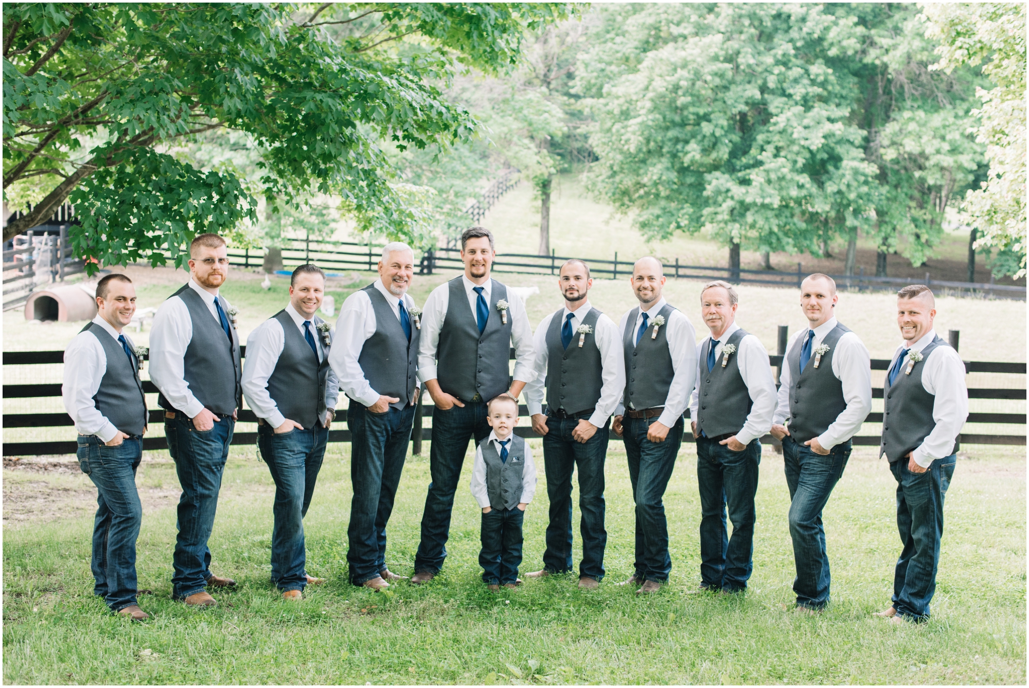 A Southern Maryland Barn Wedding I Megan Bennett Photography I A Blush Pink, Navy, Rustic Maryland Barn Wedding featuring a Farm Setting, Golden Light Portraits, and Large Bridal Party in Brandywine, Maryland #southernmarylandwedding #marylandwedding #marylandweddingphotographer