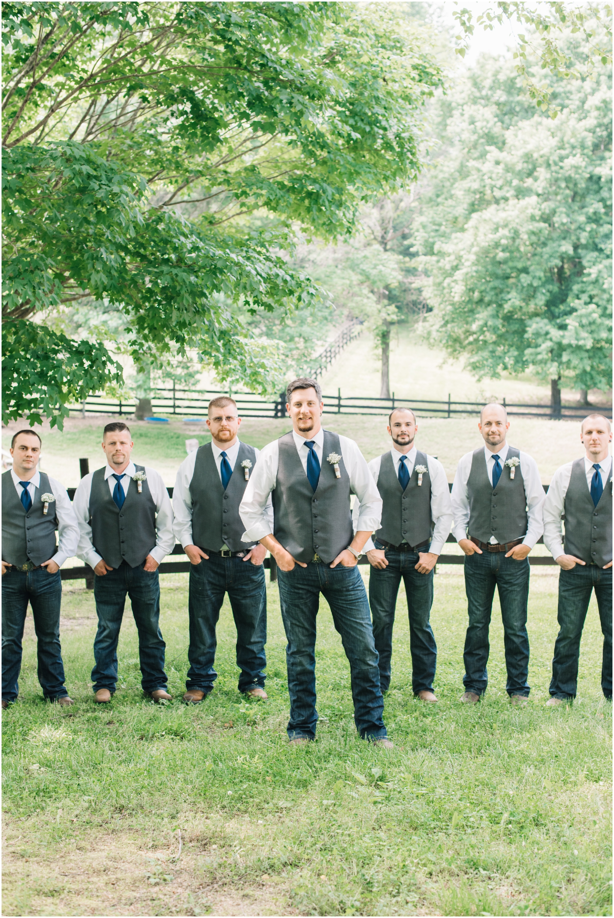 A Southern Maryland Barn Wedding I Megan Bennett Photography I A Blush Pink, Navy, Rustic Maryland Barn Wedding featuring a Farm Setting, Golden Light Portraits, and Large Bridal Party in Brandywine, Maryland #southernmarylandwedding #marylandwedding #marylandweddingphotographer