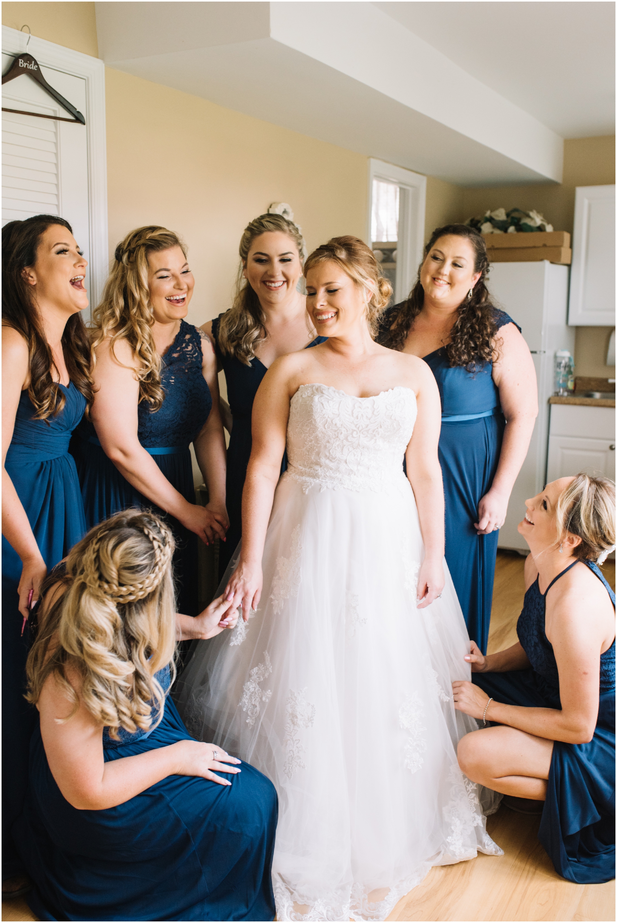 A Southern Maryland Barn Wedding I Megan Bennett Photography I A Blush Pink, Navy, Rustic Maryland Barn Wedding featuring a Farm Setting, Golden Light Portraits, and Large Bridal Party in Brandywine, Maryland #southernmarylandwedding #marylandwedding #marylandweddingphotographer