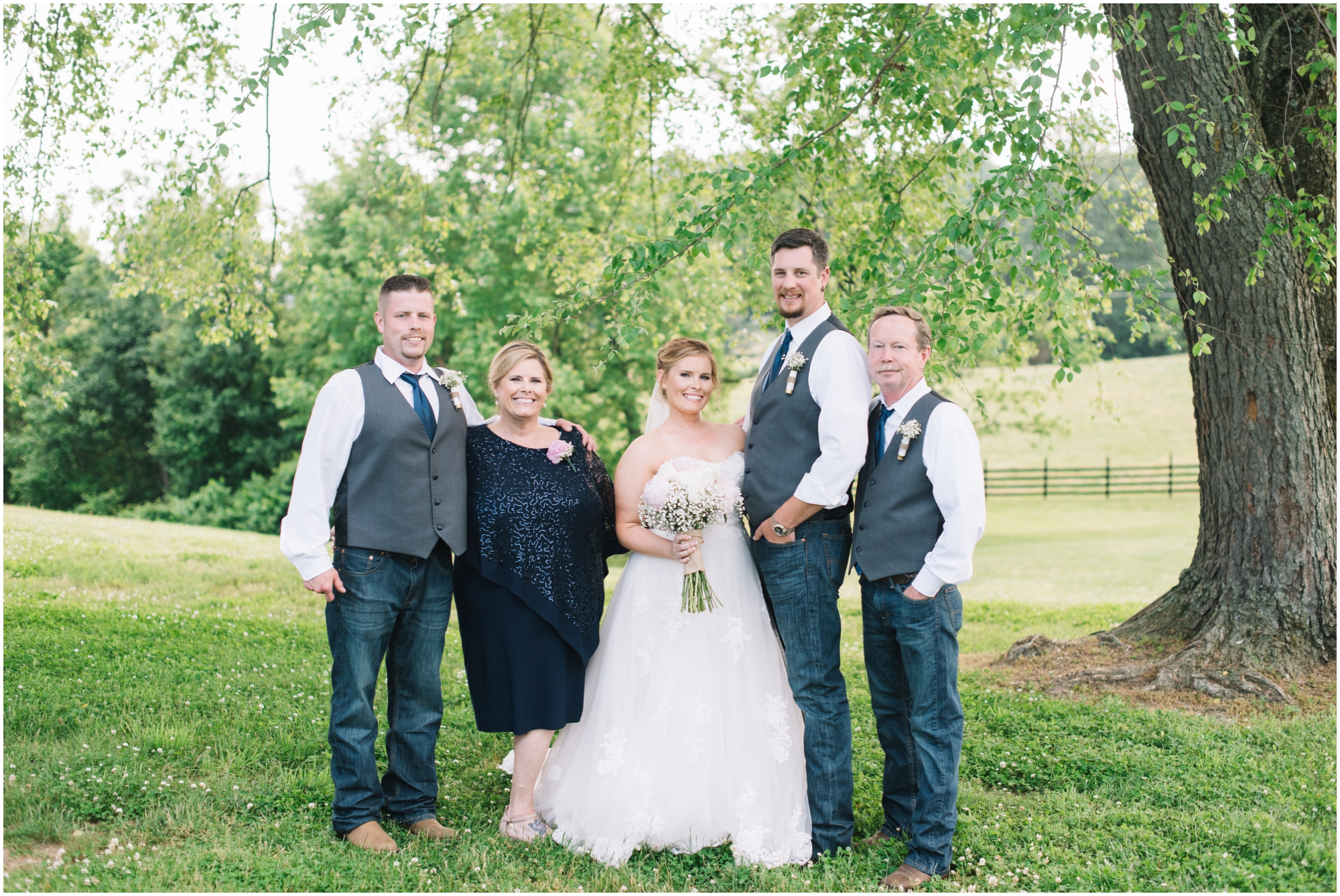 A Southern Maryland Barn Wedding I Megan Bennett Photography I A Blush Pink, Navy, Rustic Maryland Barn Wedding featuring a Farm Setting, Golden Light Portraits, and Large Bridal Party in Brandywine, Maryland #southernmarylandwedding #marylandwedding #marylandweddingphotographer