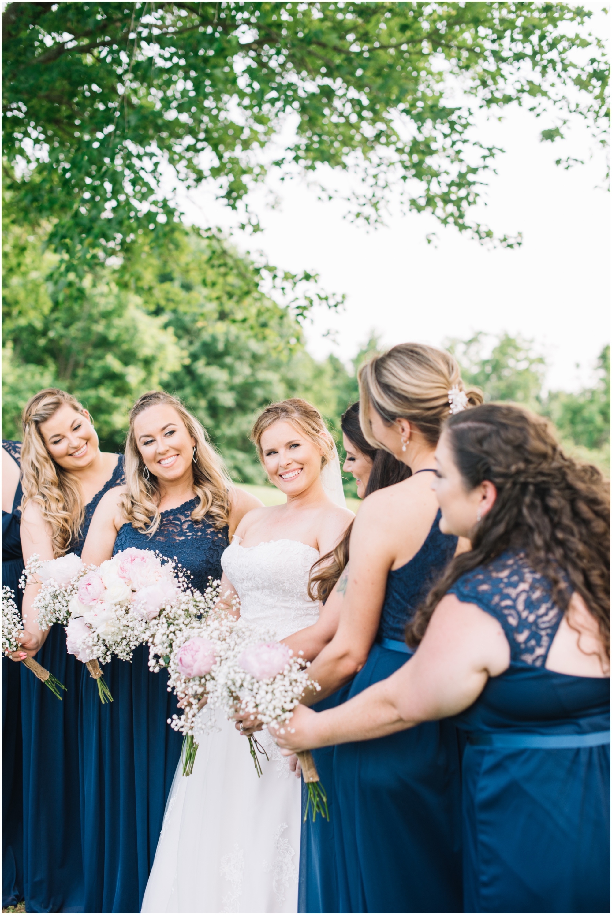 A Southern Maryland Barn Wedding I Megan Bennett Photography I A Blush Pink, Navy, Rustic Maryland Barn Wedding featuring a Farm Setting, Golden Light Portraits, and Large Bridal Party in Brandywine, Maryland #southernmarylandwedding #marylandwedding #marylandweddingphotographer